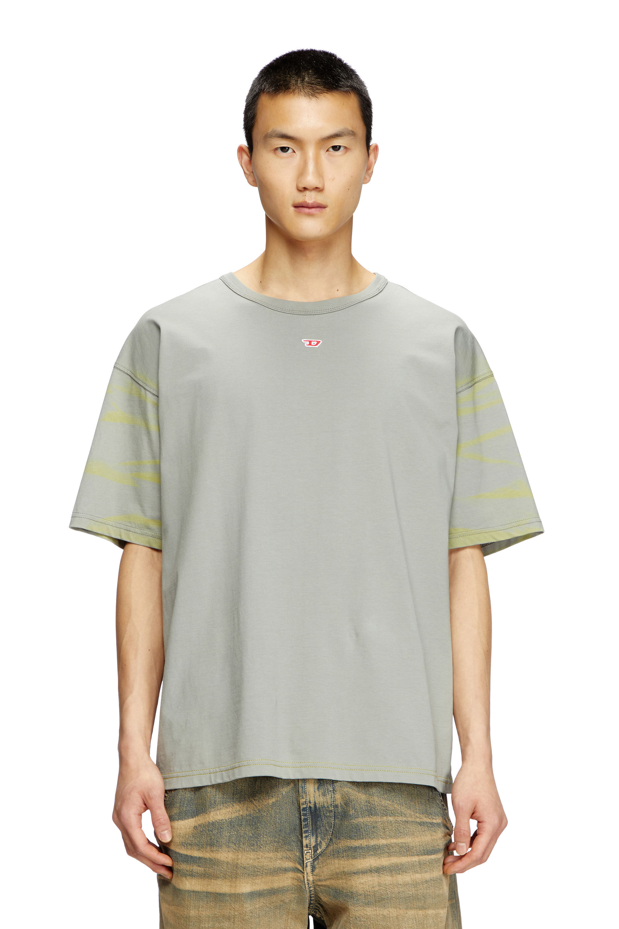 Men's T-shirt with spray effect | Grey | Diesel US