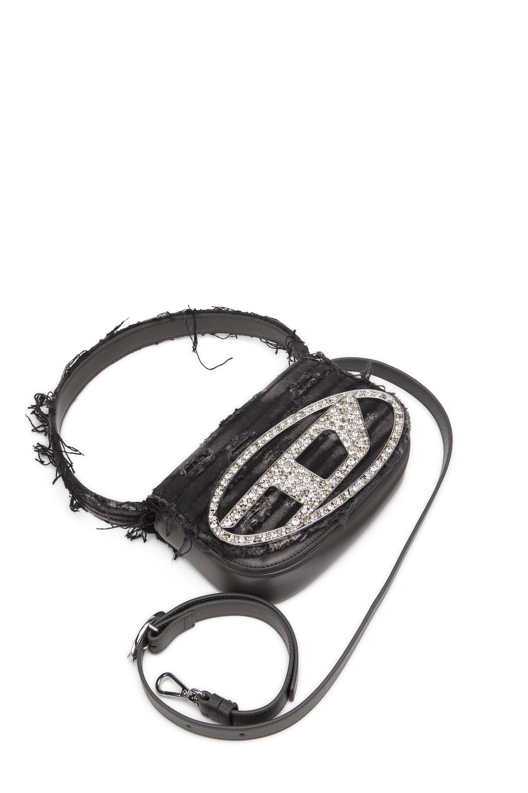 Diesel - 1DR, Female's 1DR - Iconic shoulder bag in crystal canvas in Black - 5
