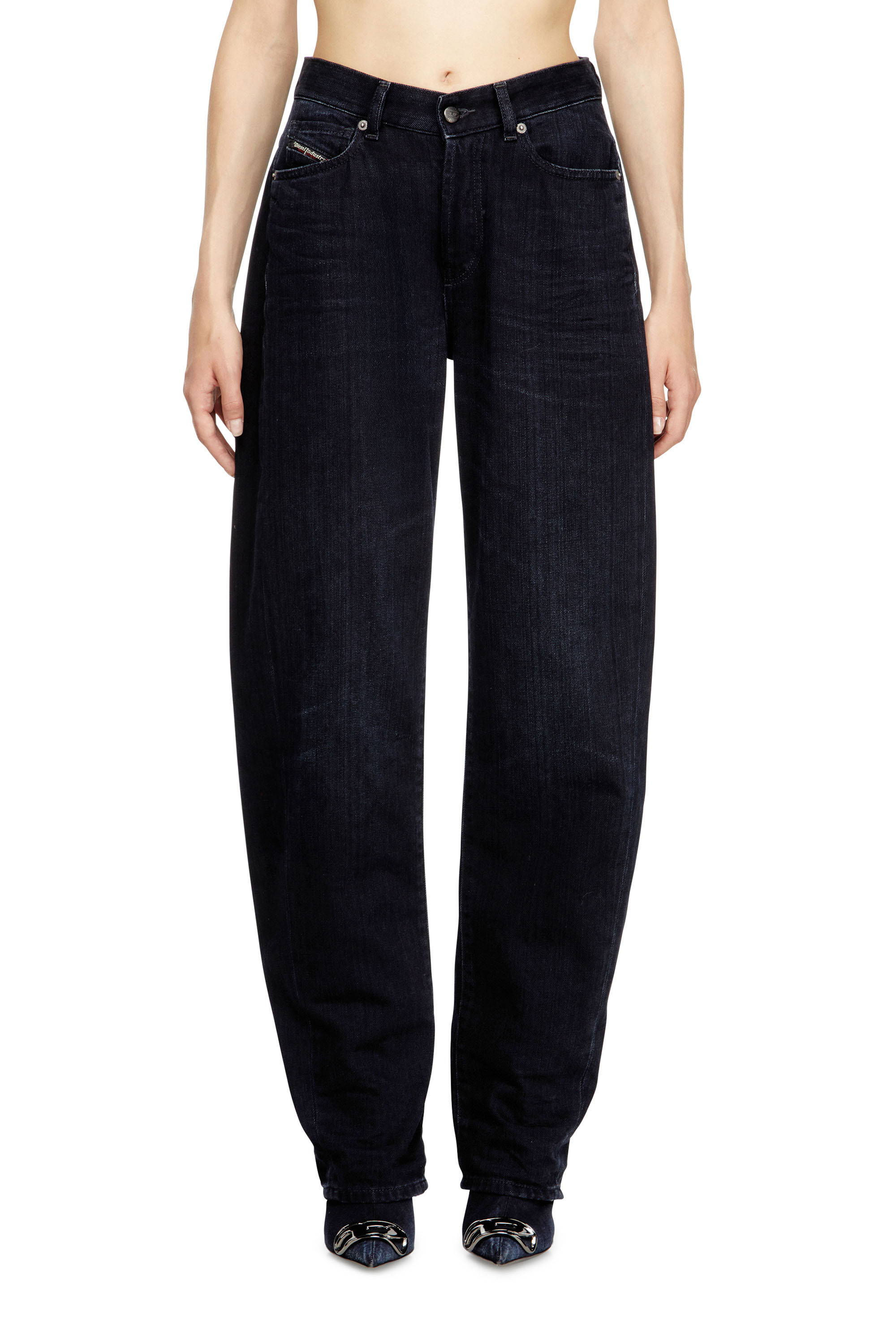 Women's Barrel Jeans Relaxed Fit - Dark Blue | Diesel®