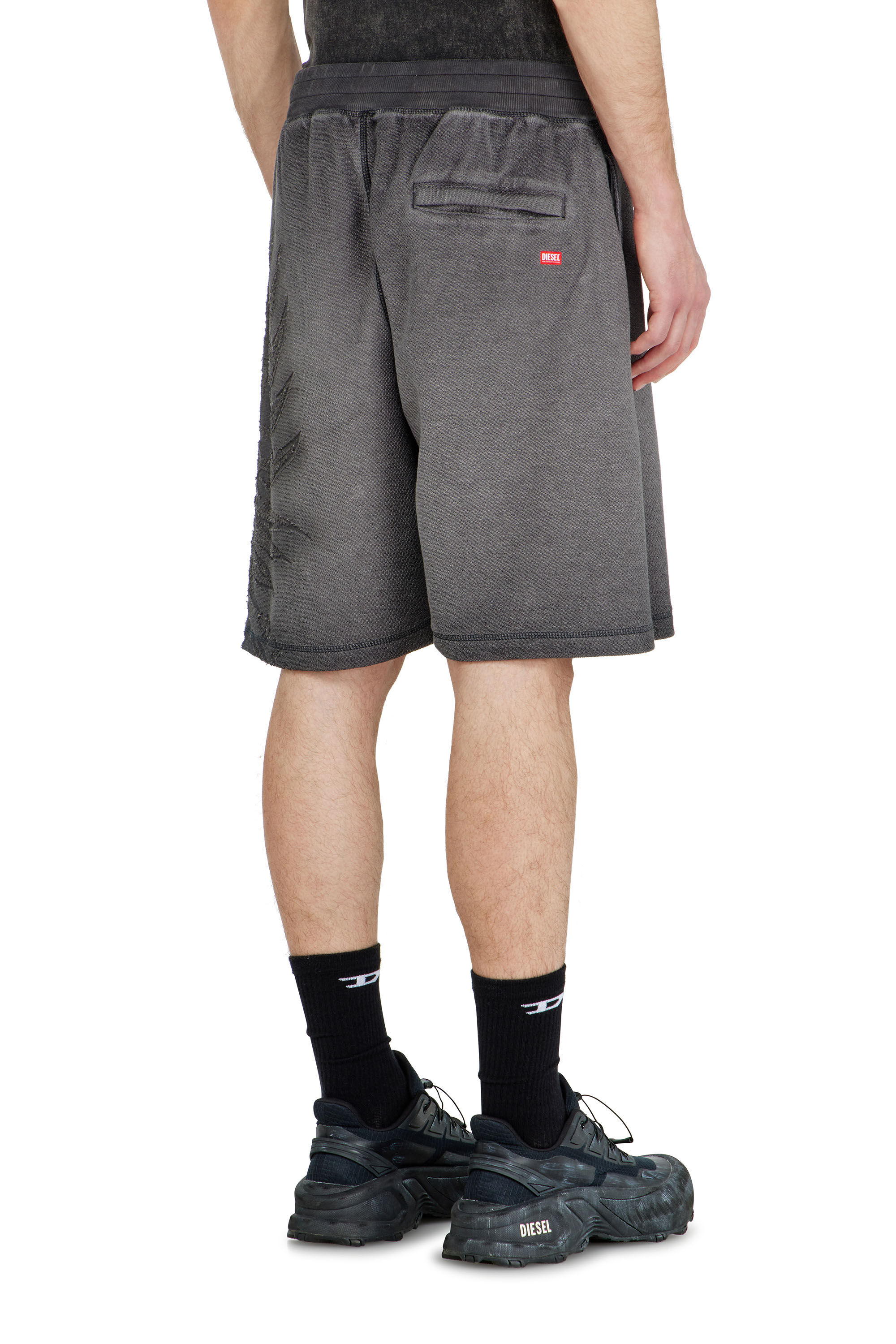 Men's Sweatshorts with dévoré motifs | Grey | Diesel US