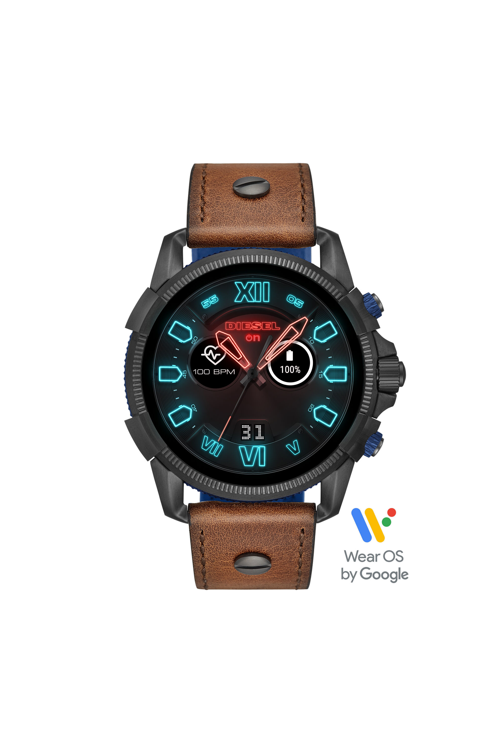 Diesel - DT2009, Male's Full Guard 2.5 smartwatch brown leather in Brown - 1