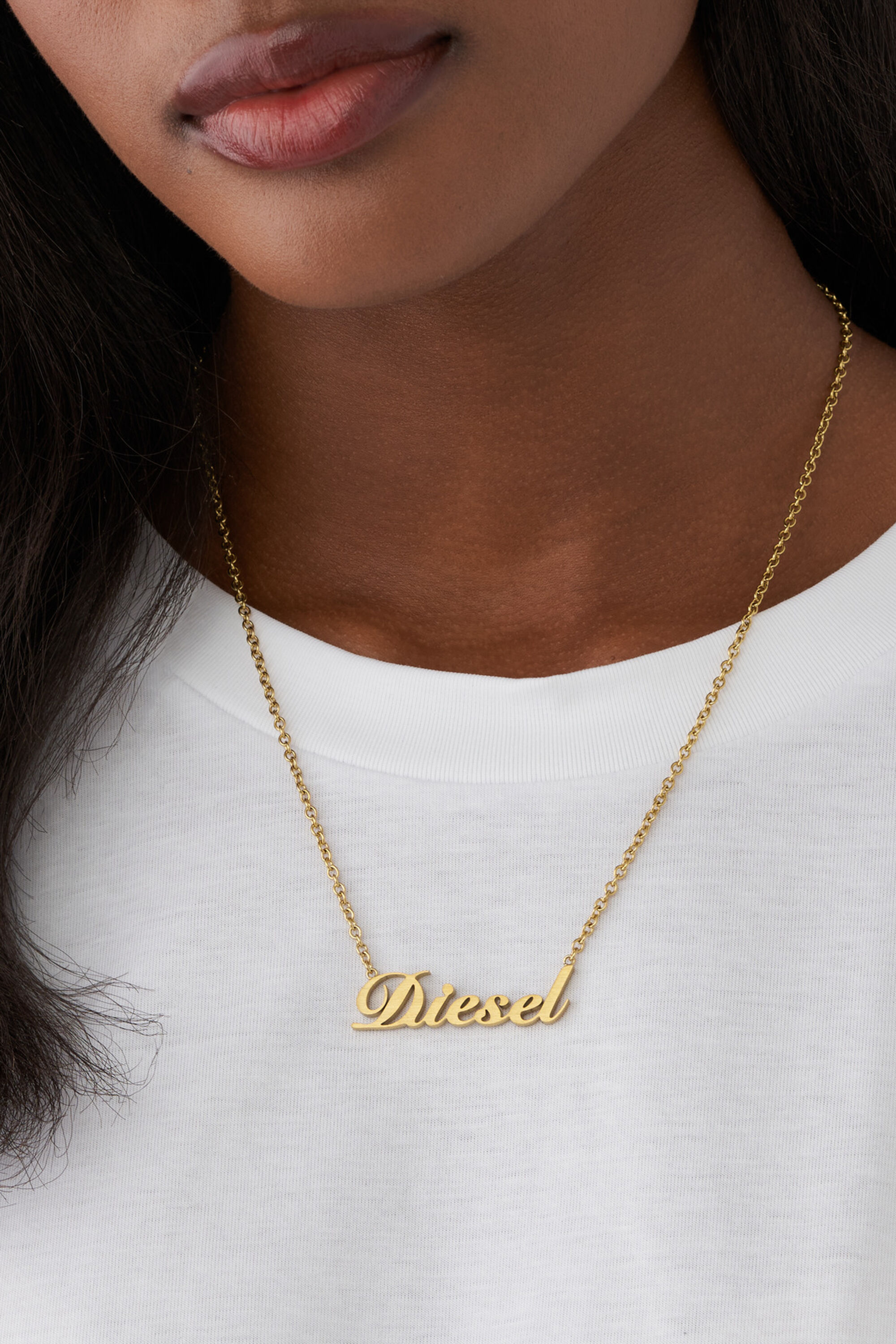 Diesel - DX1372, Collier chaîne en acier inoxydable couleur or Mixte in Doré - 3