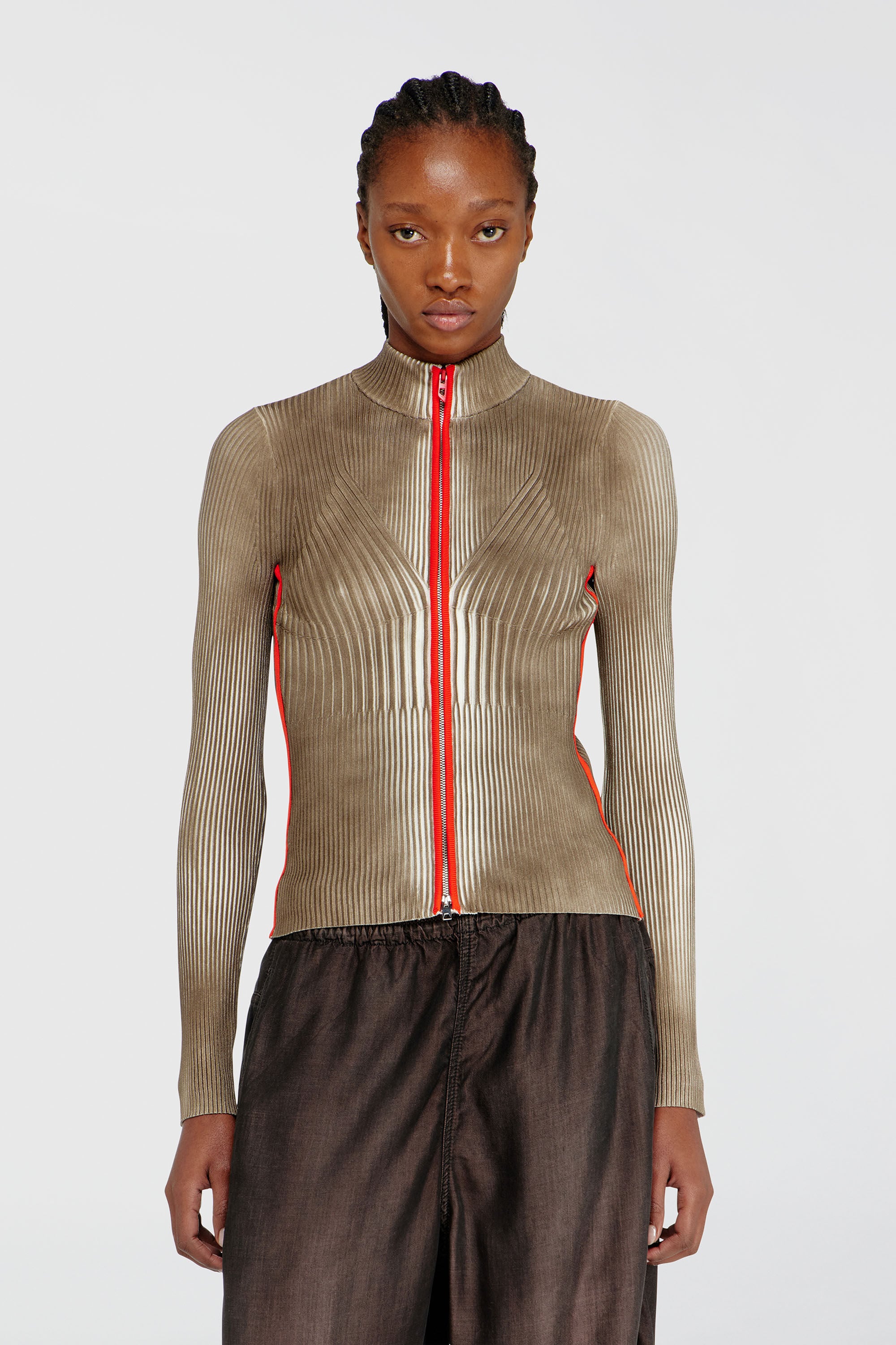 Diesel - M-SARMA, C&aacute;rdigan de punto ribeteado con bandas en contraste Mujer in Multicolor - 3