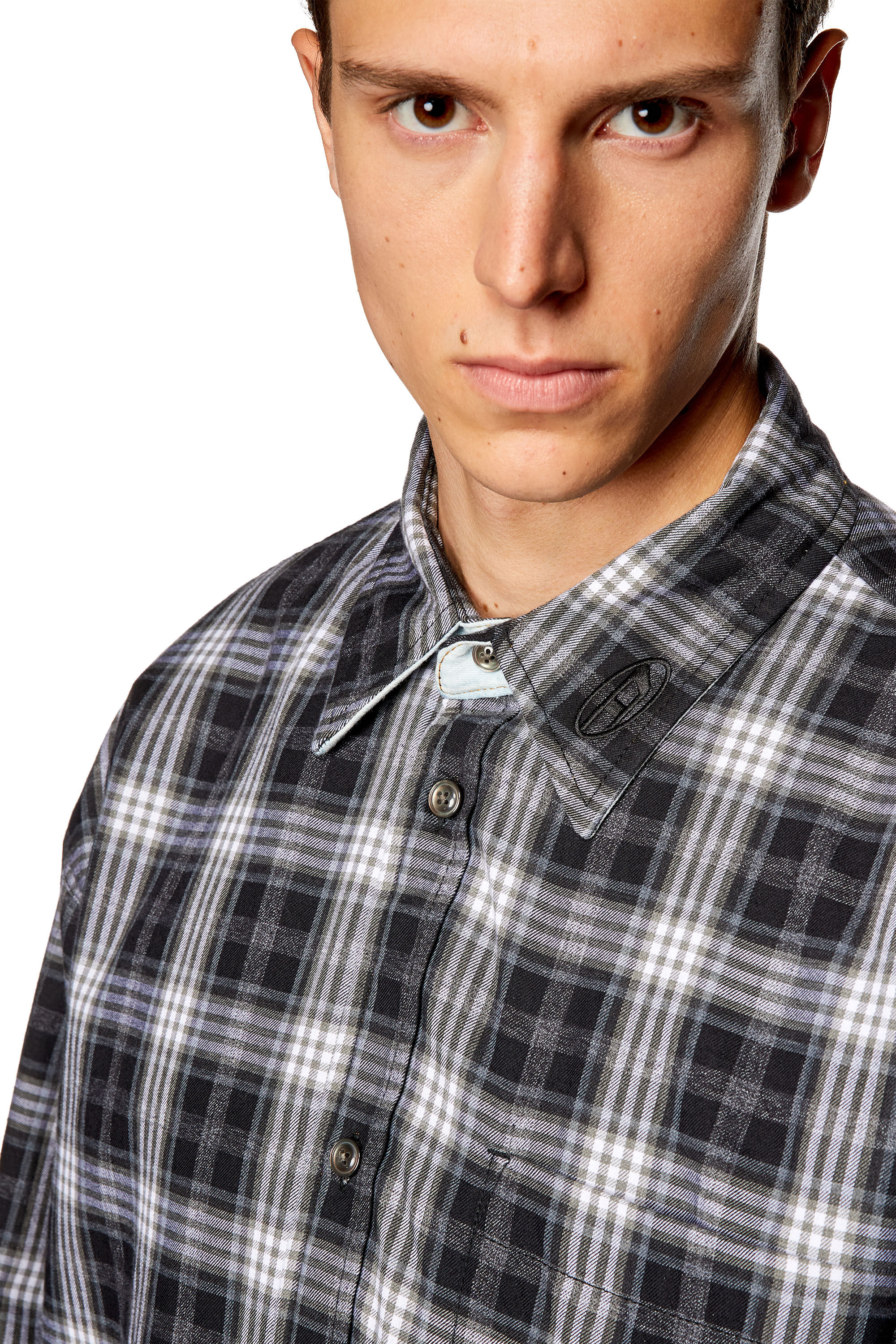 Diesel - S-DEWNY-DOUBLE-CHECK-A, Man's Reversible padded overshirt in Black/White - 4