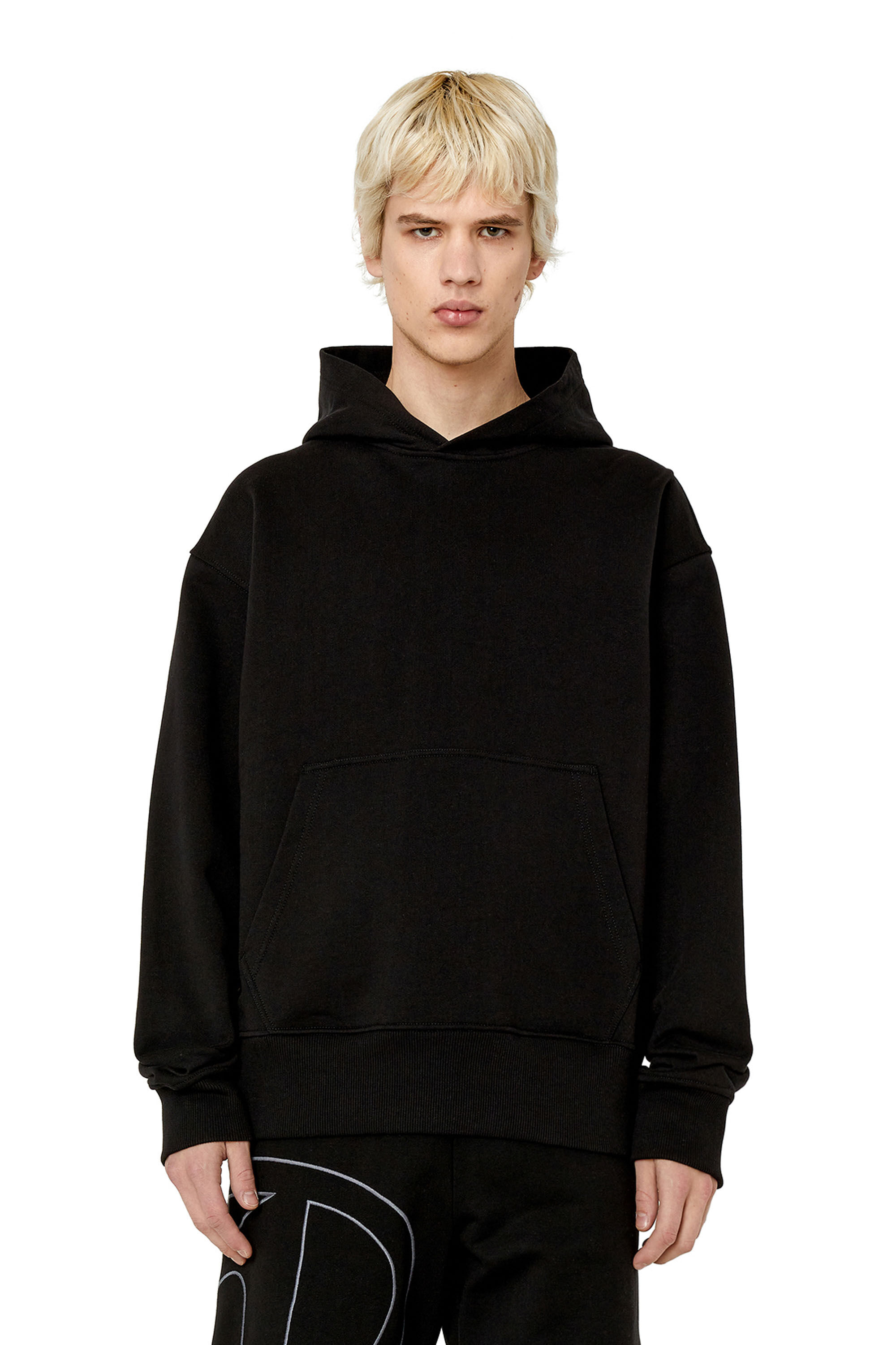 S-MACS-HOOD-MEGOVAL Man: Hoodie with back maxi D logo | Diesel