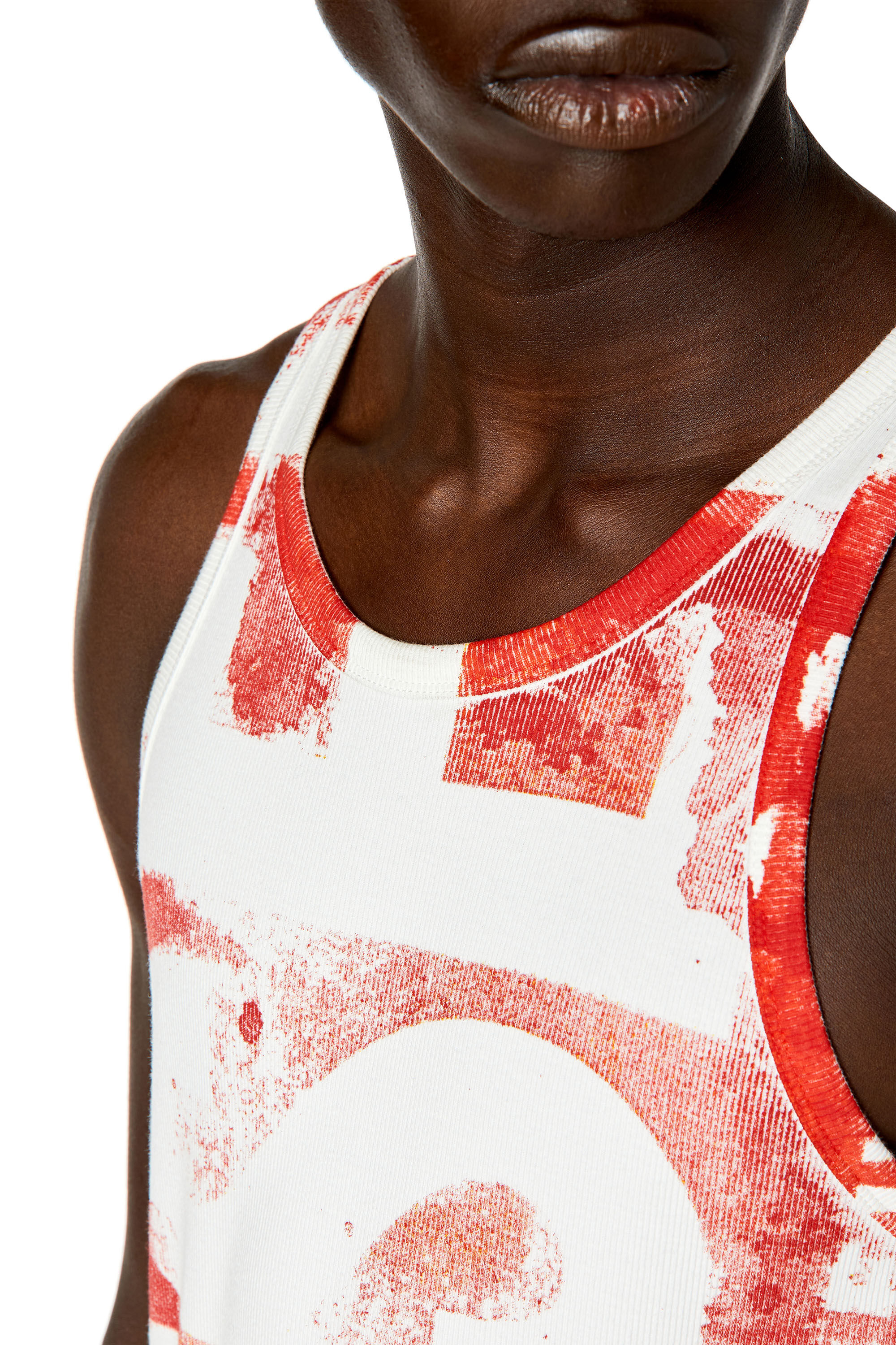 Diesel - T-LIFT-G1, Débardeur avec logo effet délavé Homme in Rouge - 4