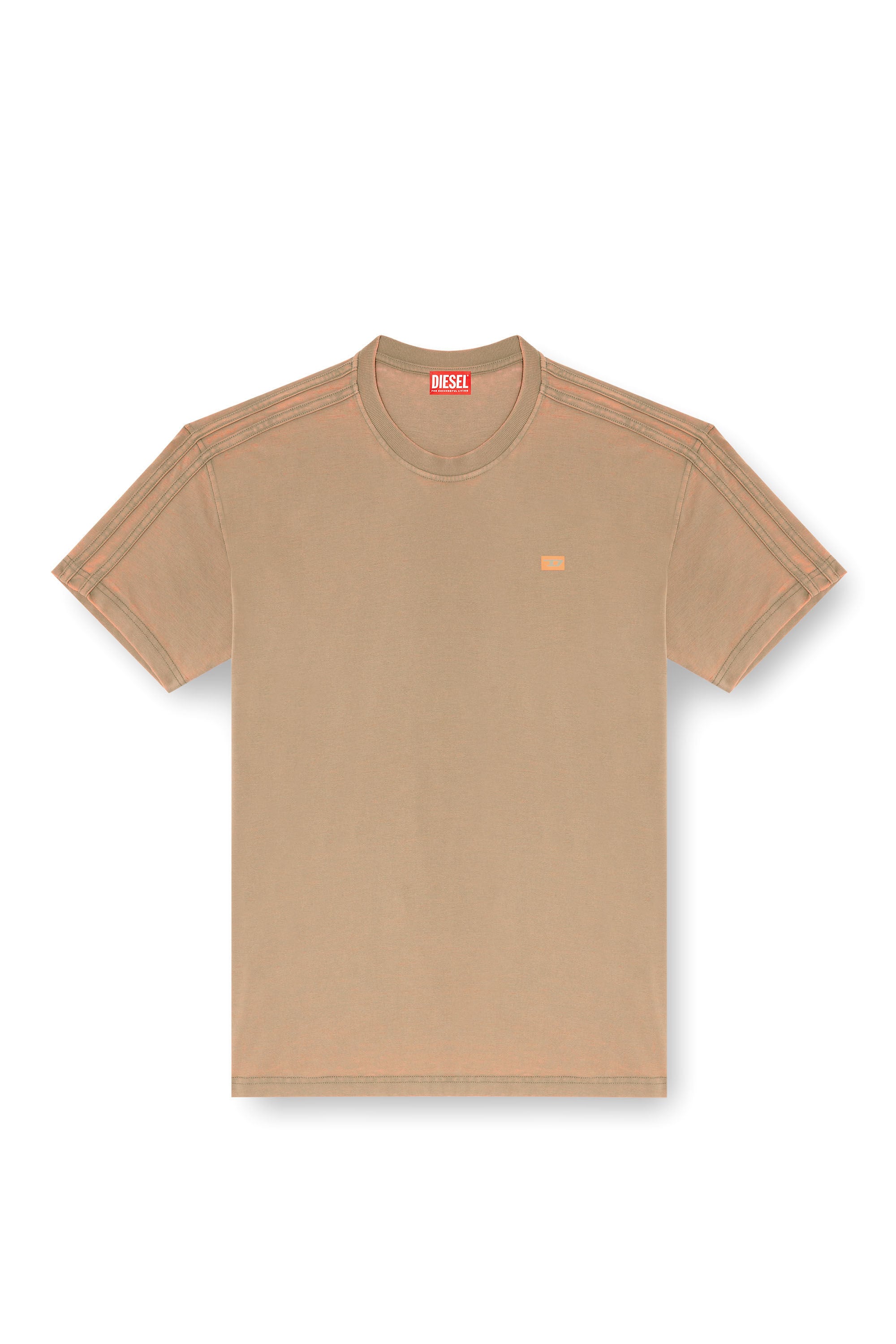 Diesel - T-WAYAN, T-shirt manches longues en jersey burnout Homme in Marron - 2
