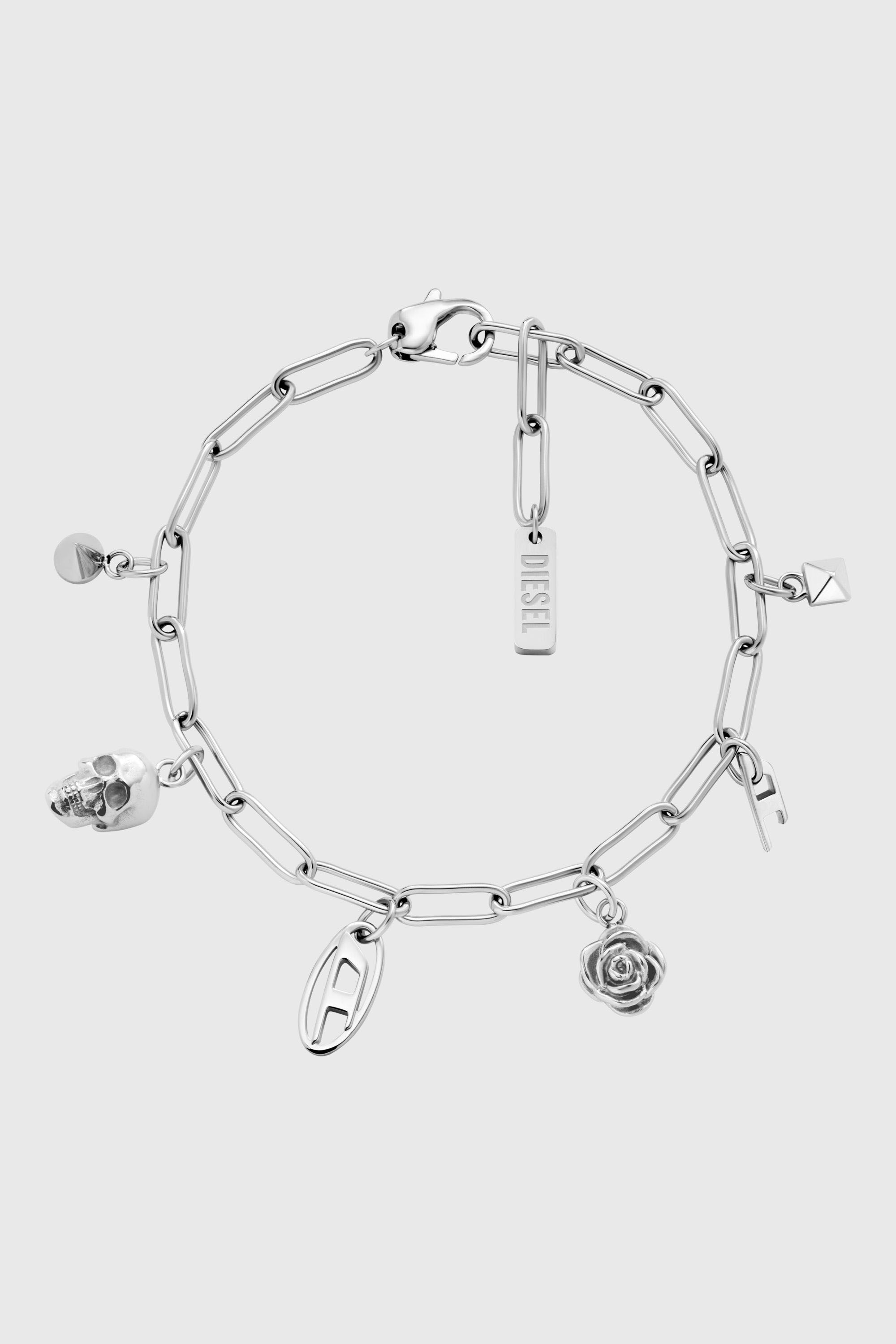 Women's Stainless Steel Charm Bracelet | Silver | Diesel {{Country}} Women's Stainless Steel Charm Bracelet | Silver | Diesel {{Country}}