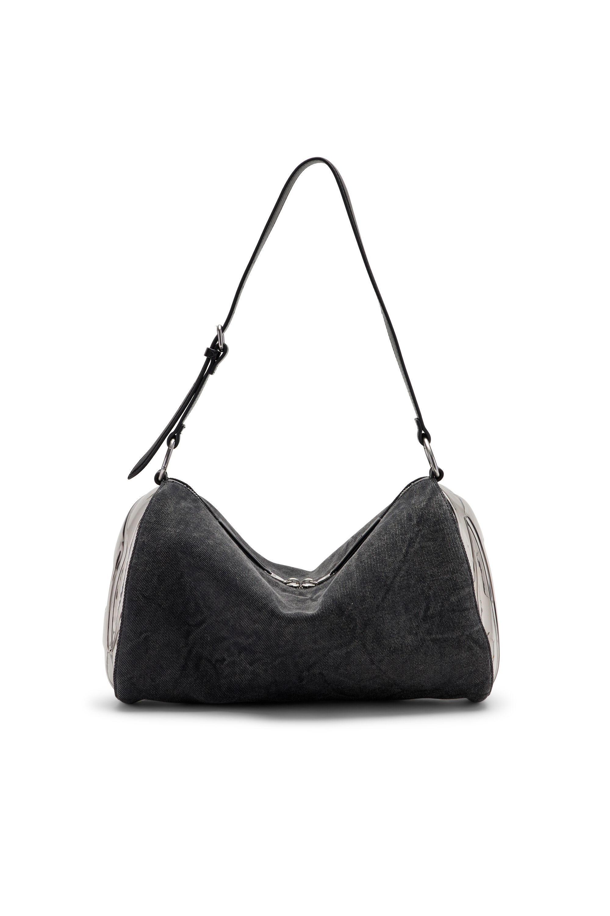 Women's Load-D-Shoulder bag with transparent Oval D sides | Black