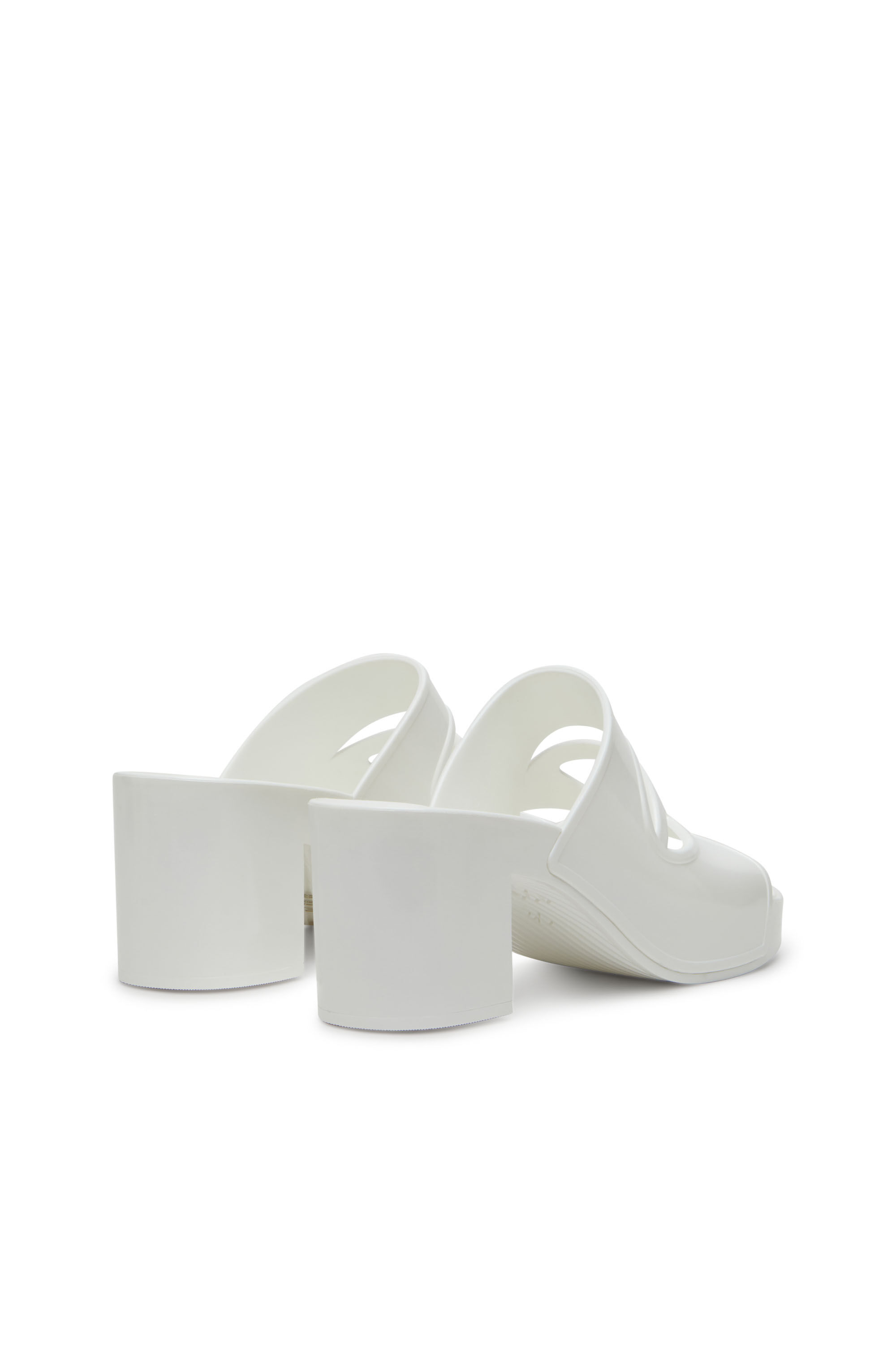 Women's Sa-Bonnie-Heeled rubber slides with cut-out logo