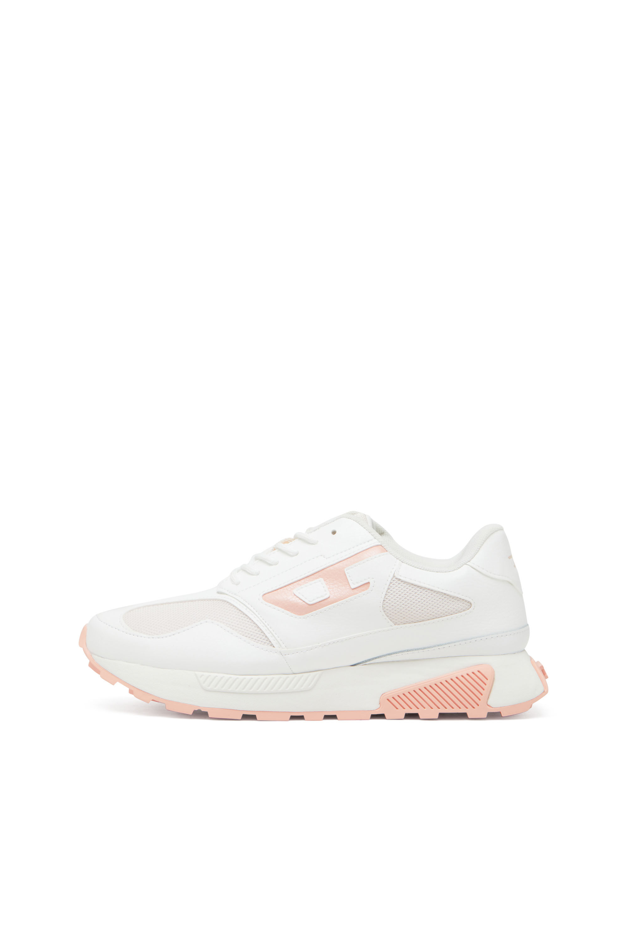 Diesel - S-TAME-D RUNNING W, Woman's S-Tame-D-Mesh and suede sneakers with metallic logo in White/Pink - 7