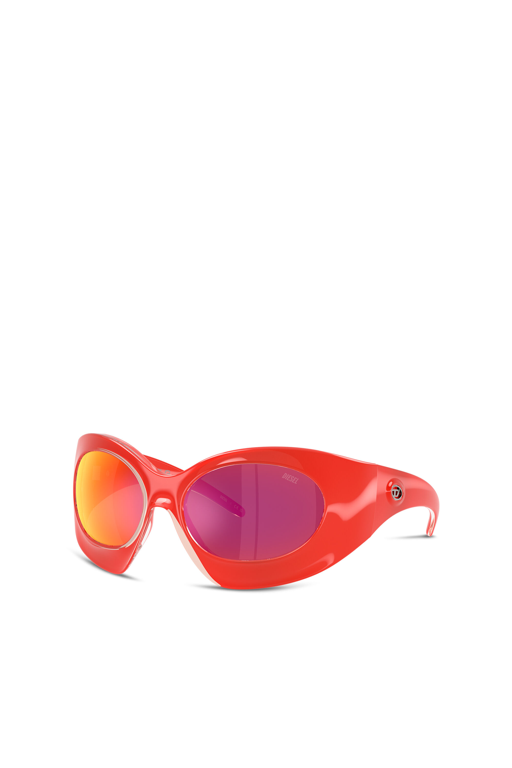 Women's Wraparound shape sunglasses | Orange | Diesel