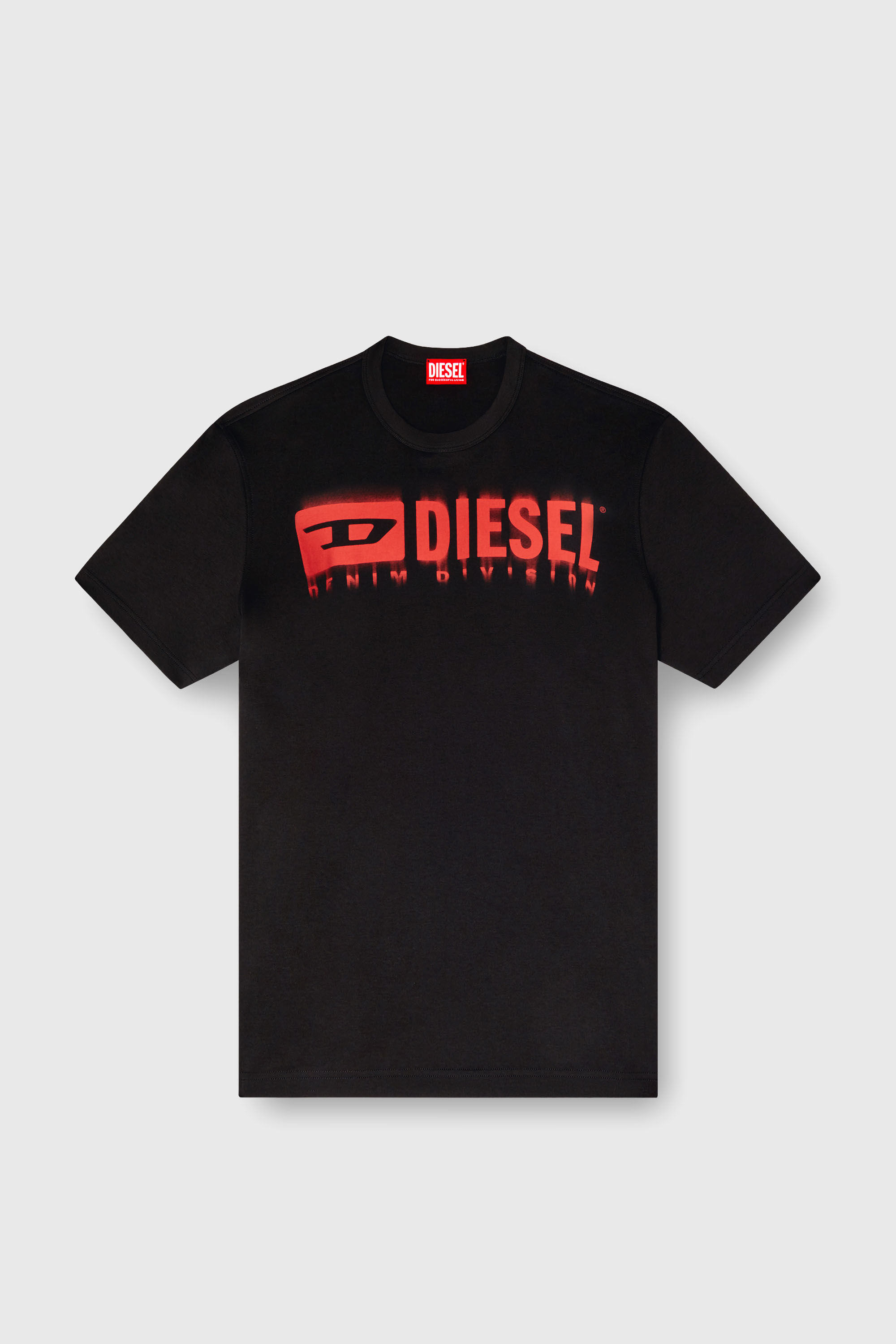 Men's T-shirt with blurry Diesel logo | Black | Diesel US
