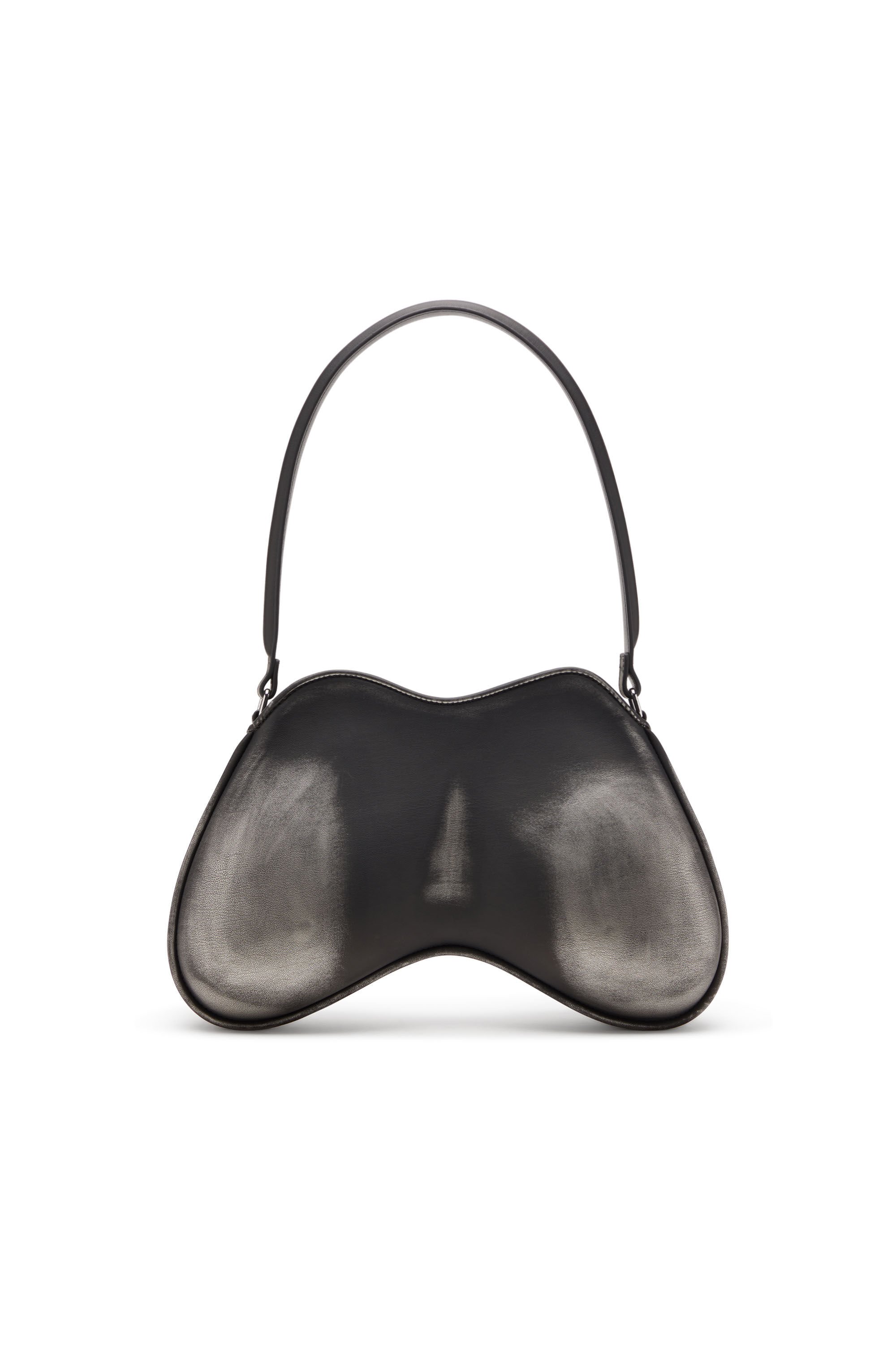 Women's Double-D-Rigid shoulder bag in brushed PU | Black | Diesel