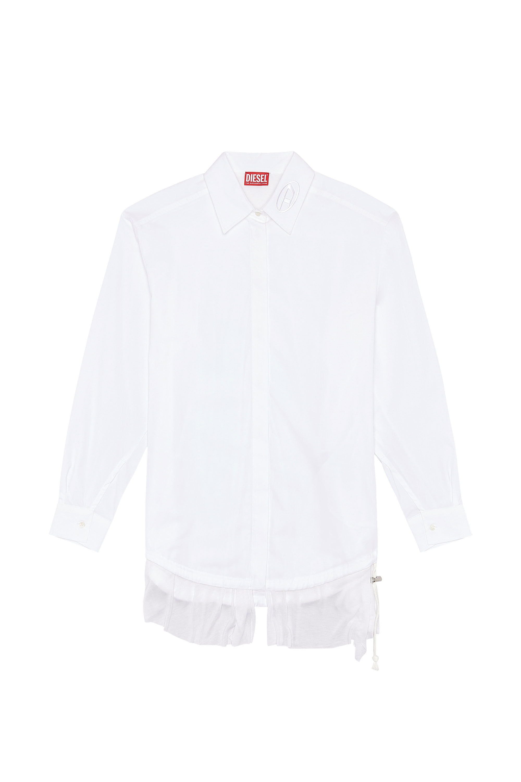 Diesel - C-ENTEL, Female's Shirt dress with flouncy trim in White - 2