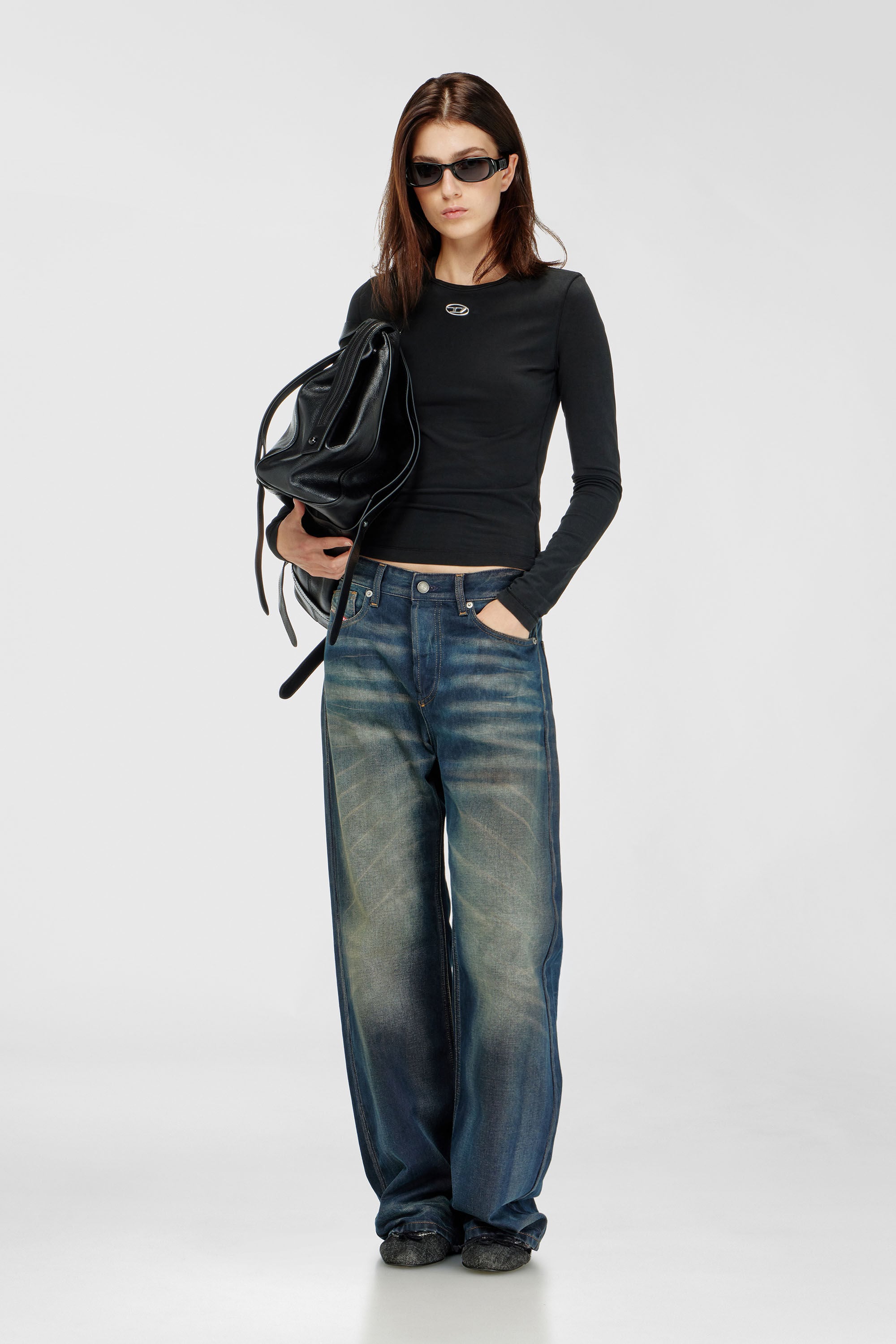 Diesel - Relaxed Jeans 1990 D-Waigee 09R09 Mujer, Azul Oscuro - 1