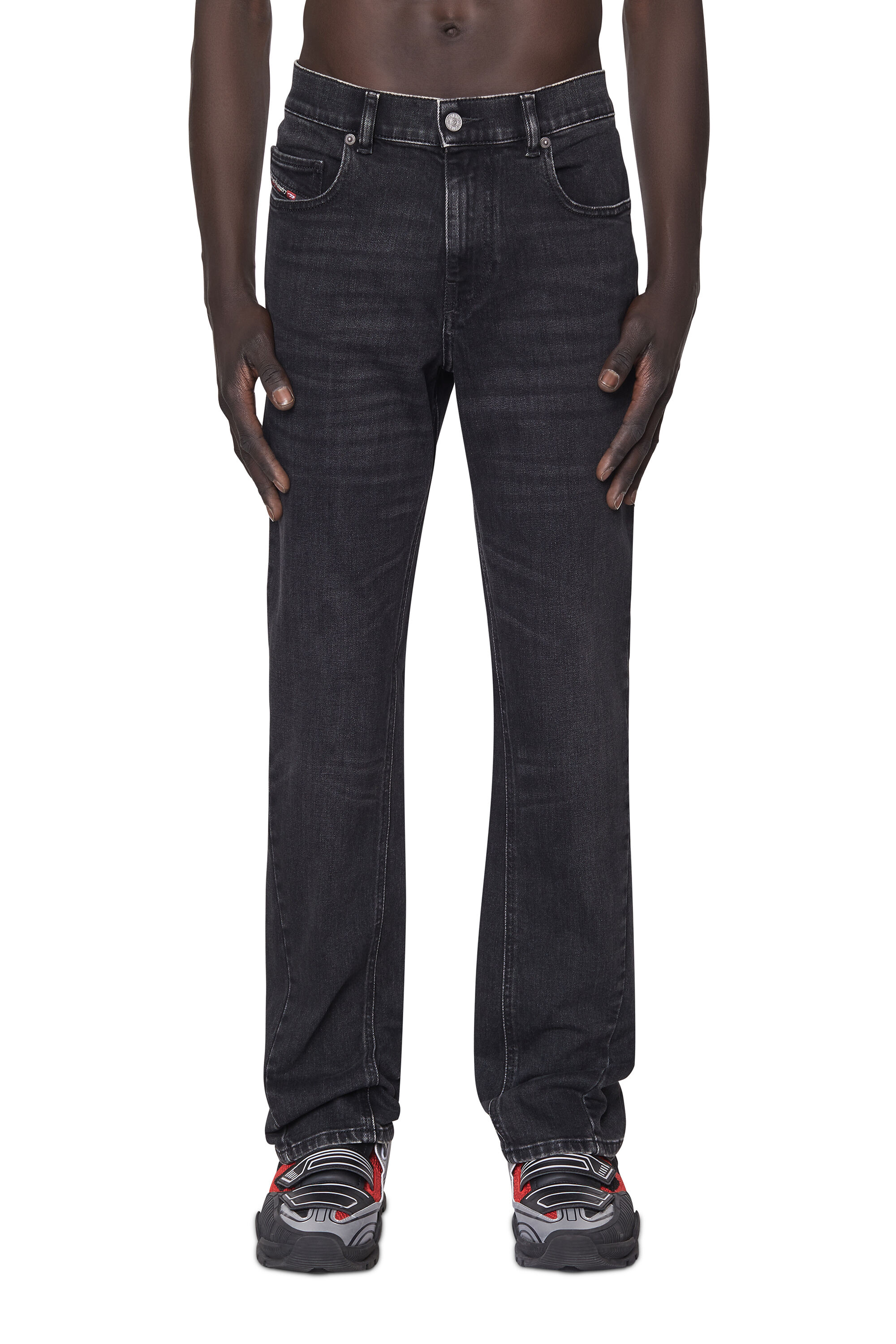 Diesel - Bootcut Jeans 2021 D-Vocs 09B83 Homme, Noir/Gris foncé - Image 3