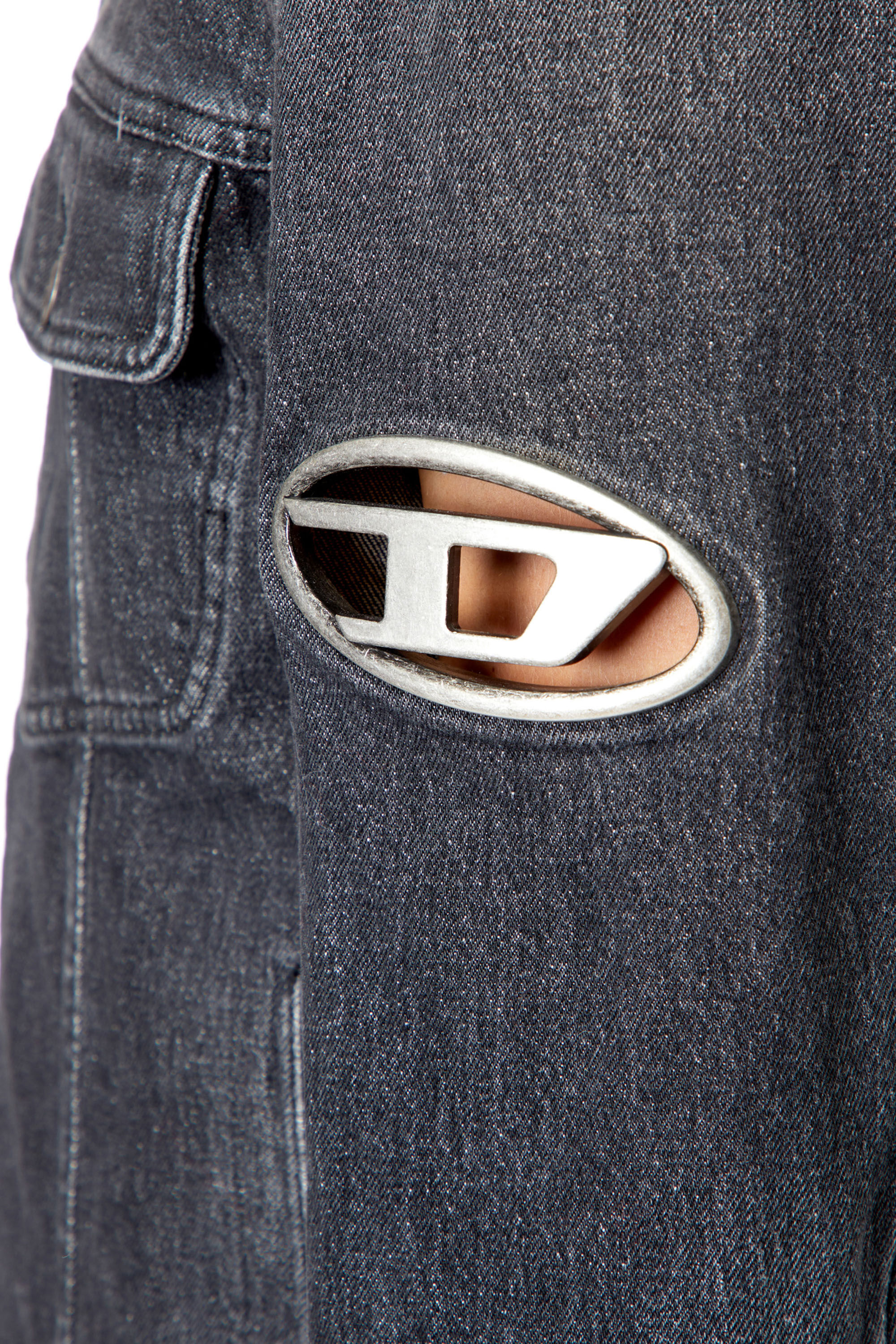 ジャケット・アウター 80's DIESEL denim jacket with boa liner Women's Moto jacket in coated denim | Black | Diesel