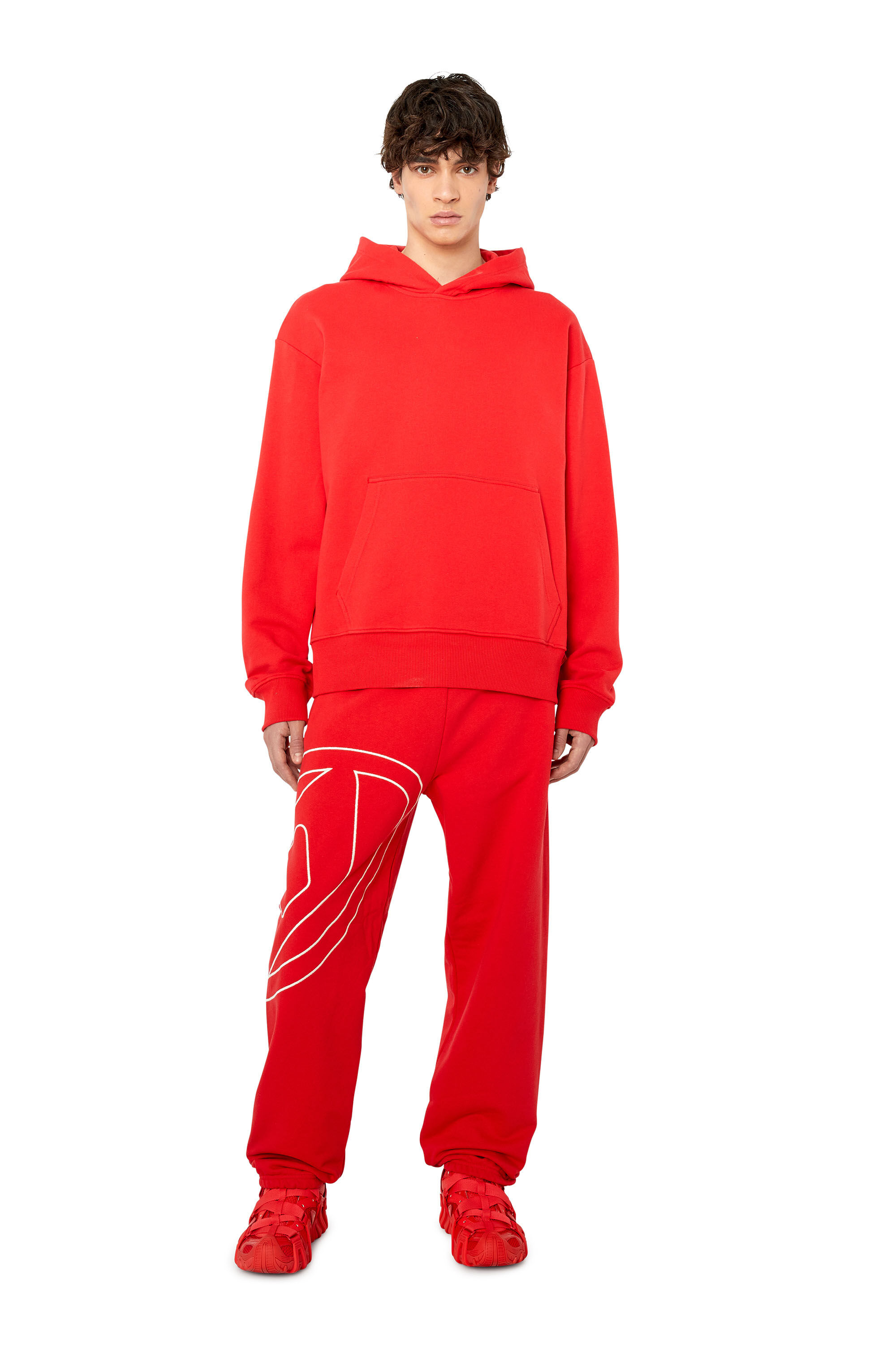 Diesel - P-MARKY-MEGOVAL, Male's Sweatpants with maxi D logo in Red - 1