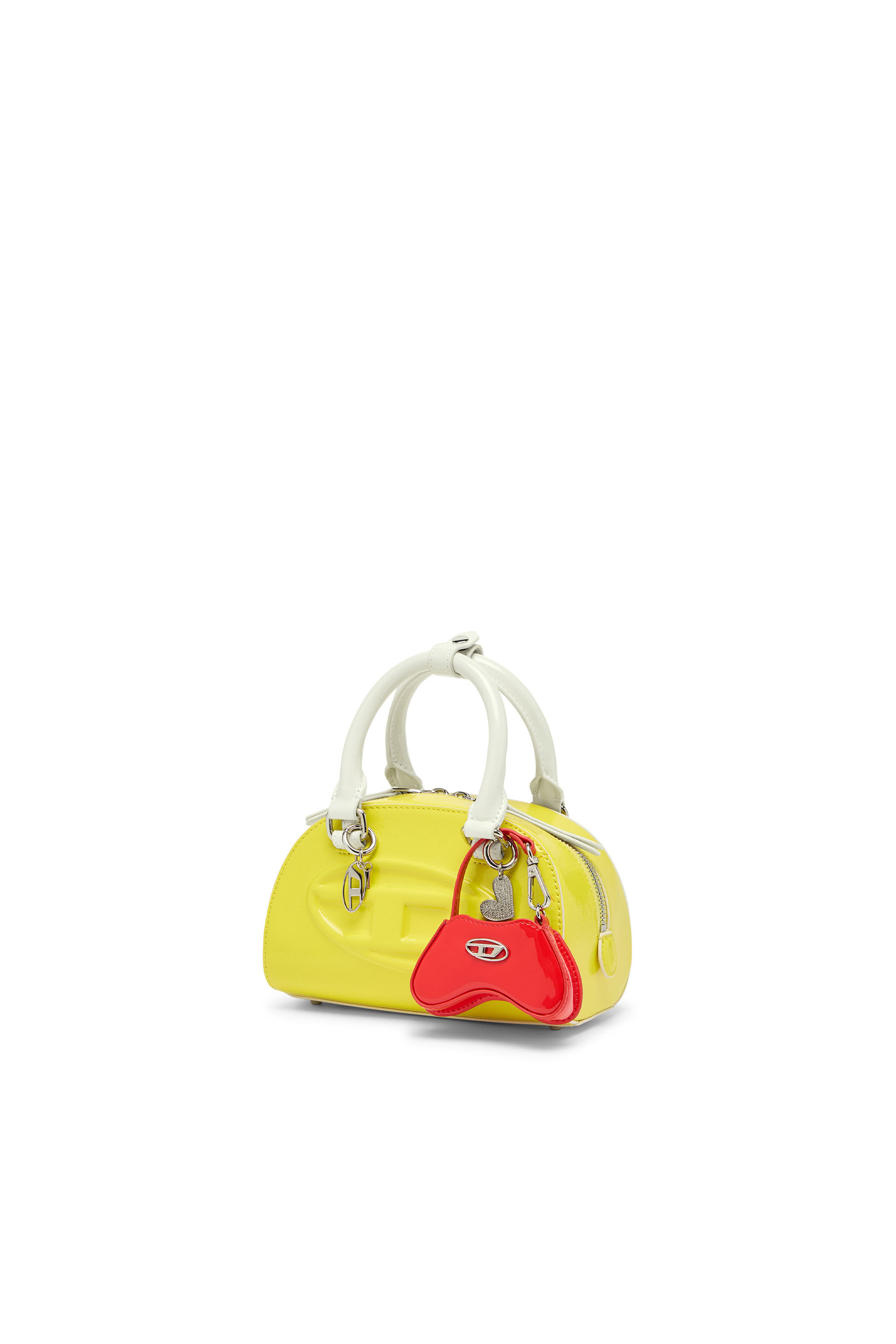 Women's 1DR Dome-Mini bowling bag with naplak effect | Yellow | Diesel