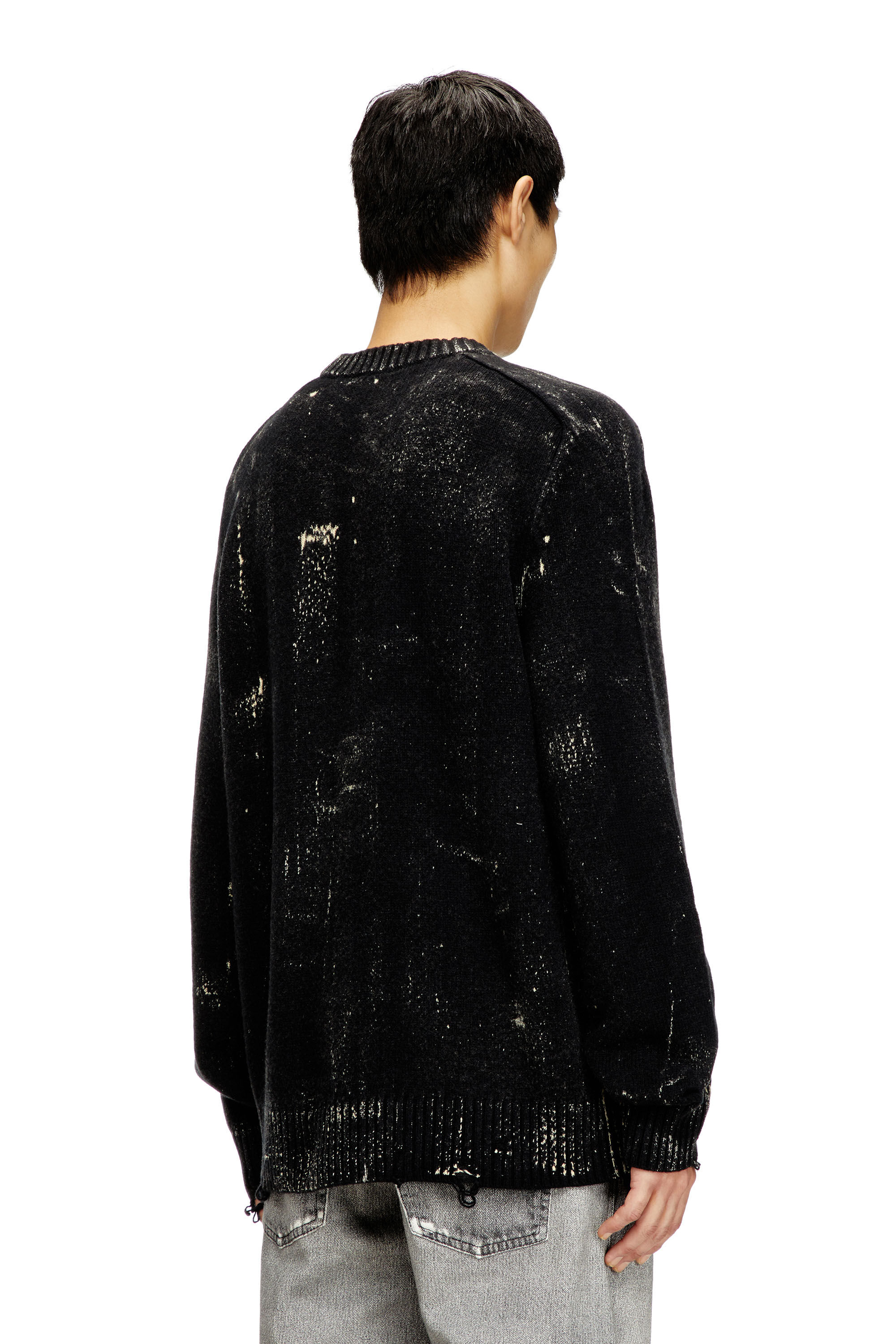 れ*レ様 DIESEL ブラック ニット M Men's Distressed jumper in wool blend | Black | Diesel US