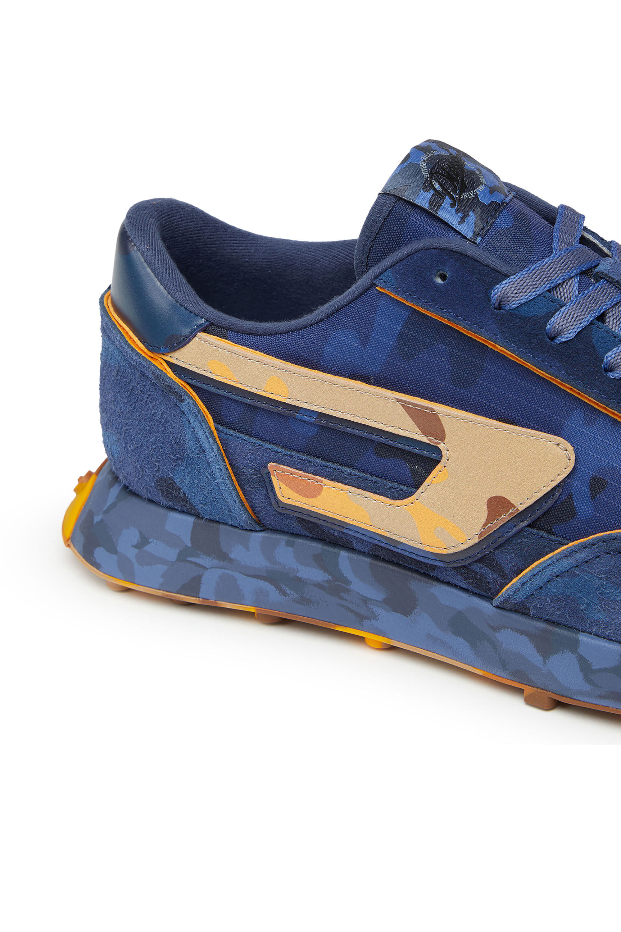 Diesel - S-RACER LC, Male's S-Racer Lc - Low-top sneaker with camo print in Blue/Yellow - 6