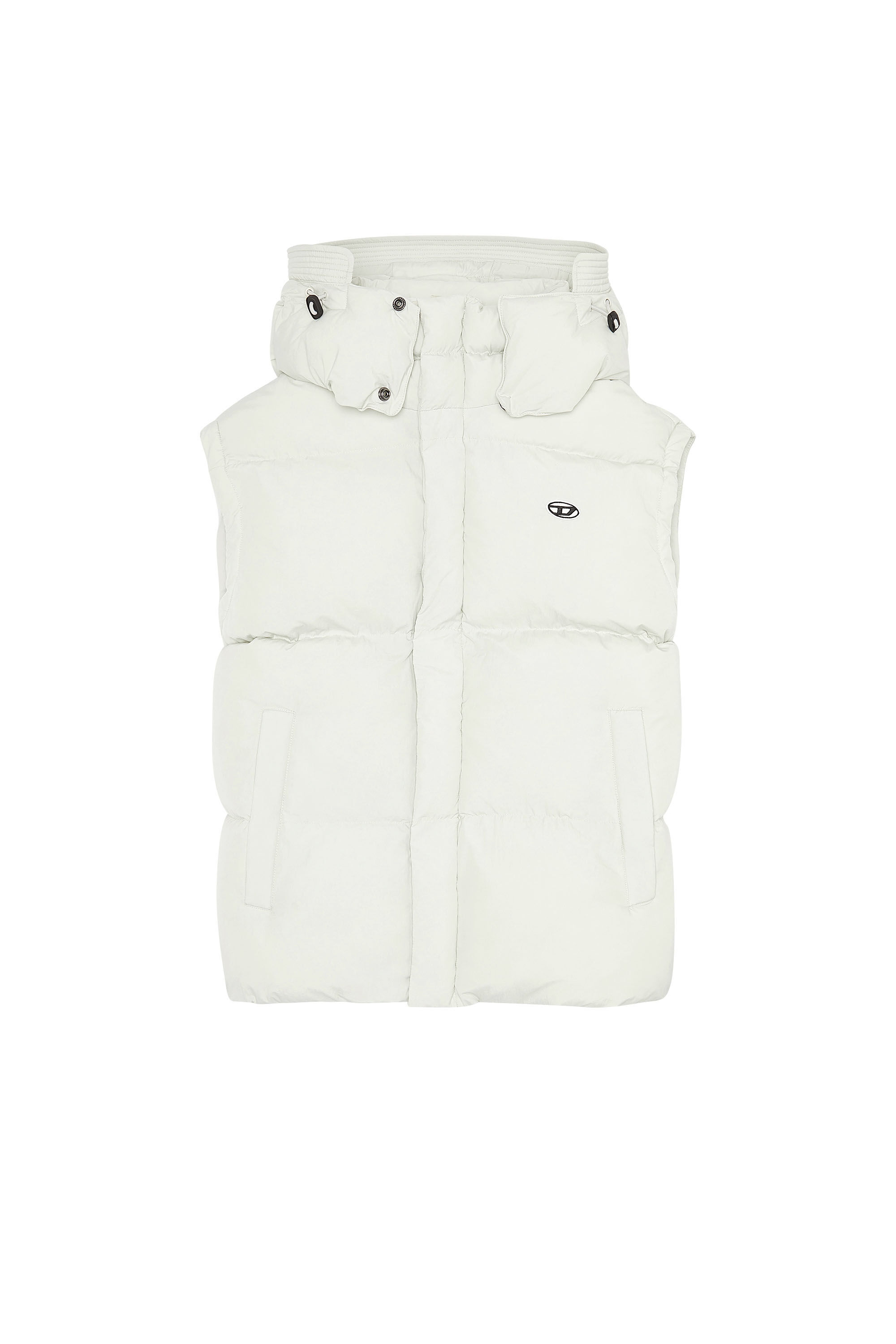 Diesel - W-ROLFYS-SL, Chaleco de plumón en taslan de nailon reciclado Hombre in Blanco - 2