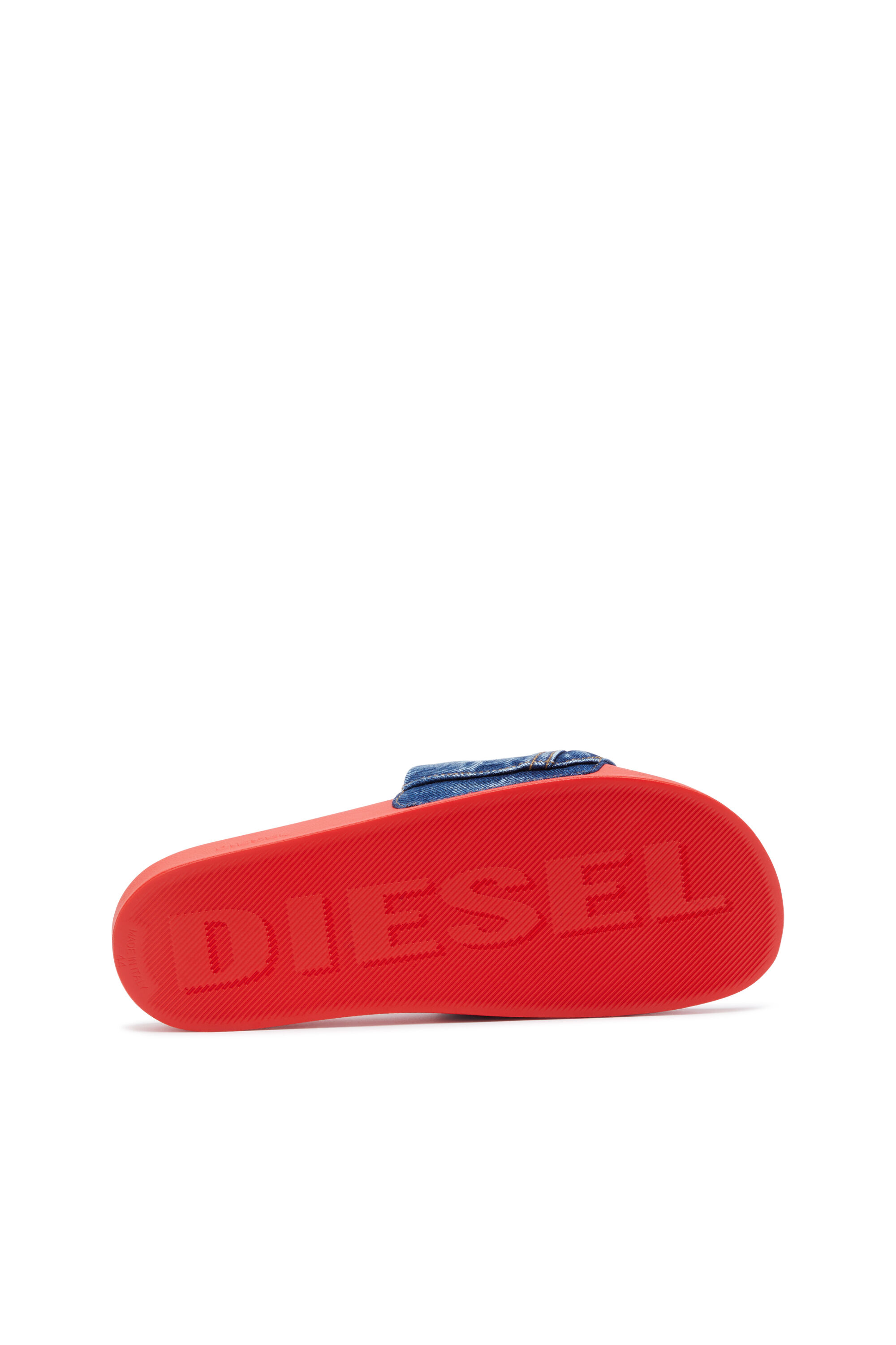 ★DIESEL★ SA Mayemi Slide Blue Y02801P4441H5215 SA-MAYEMI PK Man: Denim pool slides with utility pockets