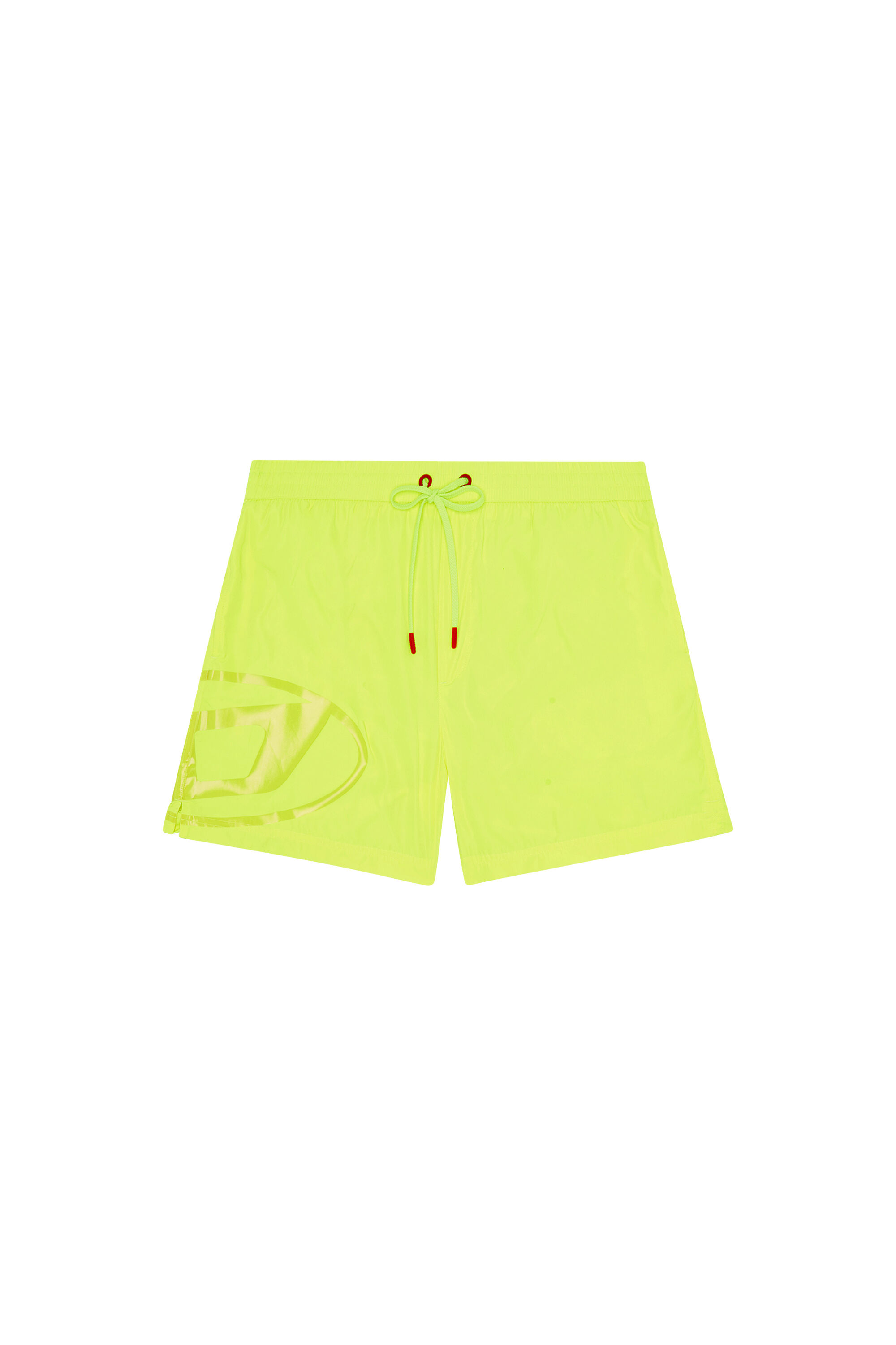 Men's Swim shorts with shiny Oval D logo | Yellow | Diesel