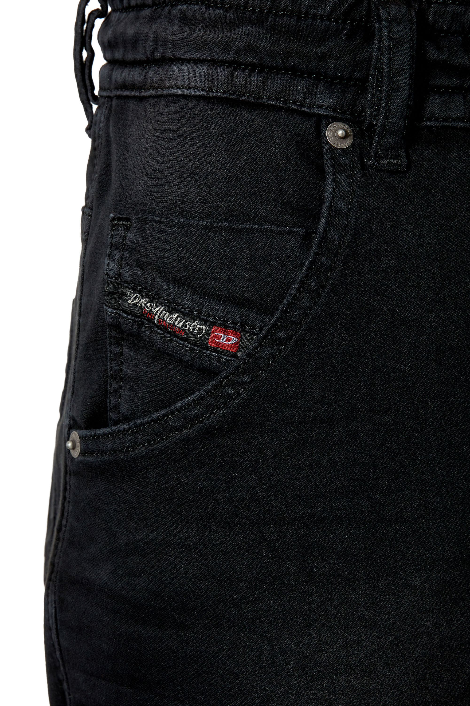 Diesel - D-KROOSHORT-Z JOGGJEANS, Man's Coloured shorts in JoggJeans&reg; in Black/Dark grey - 5