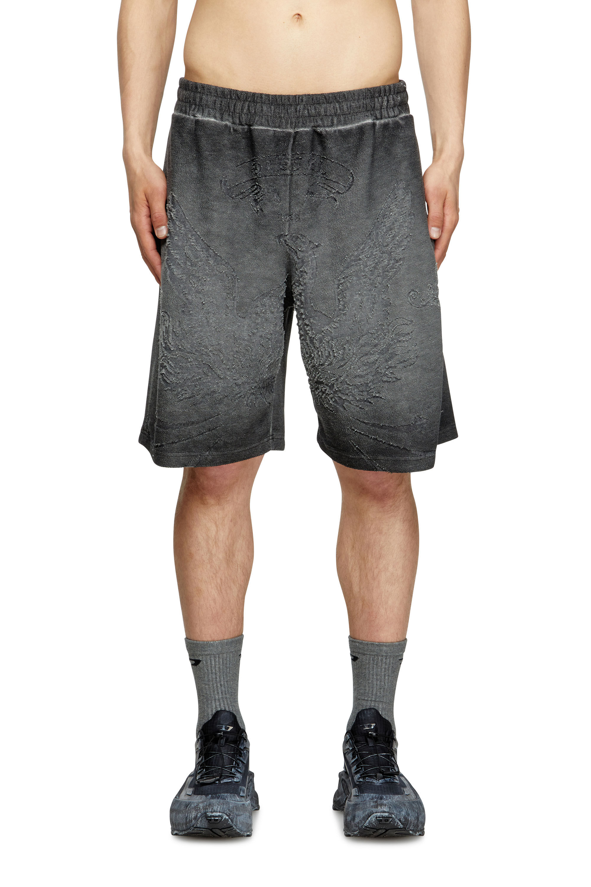 Men's Shorts with phoenix devoré | Grey | Diesel