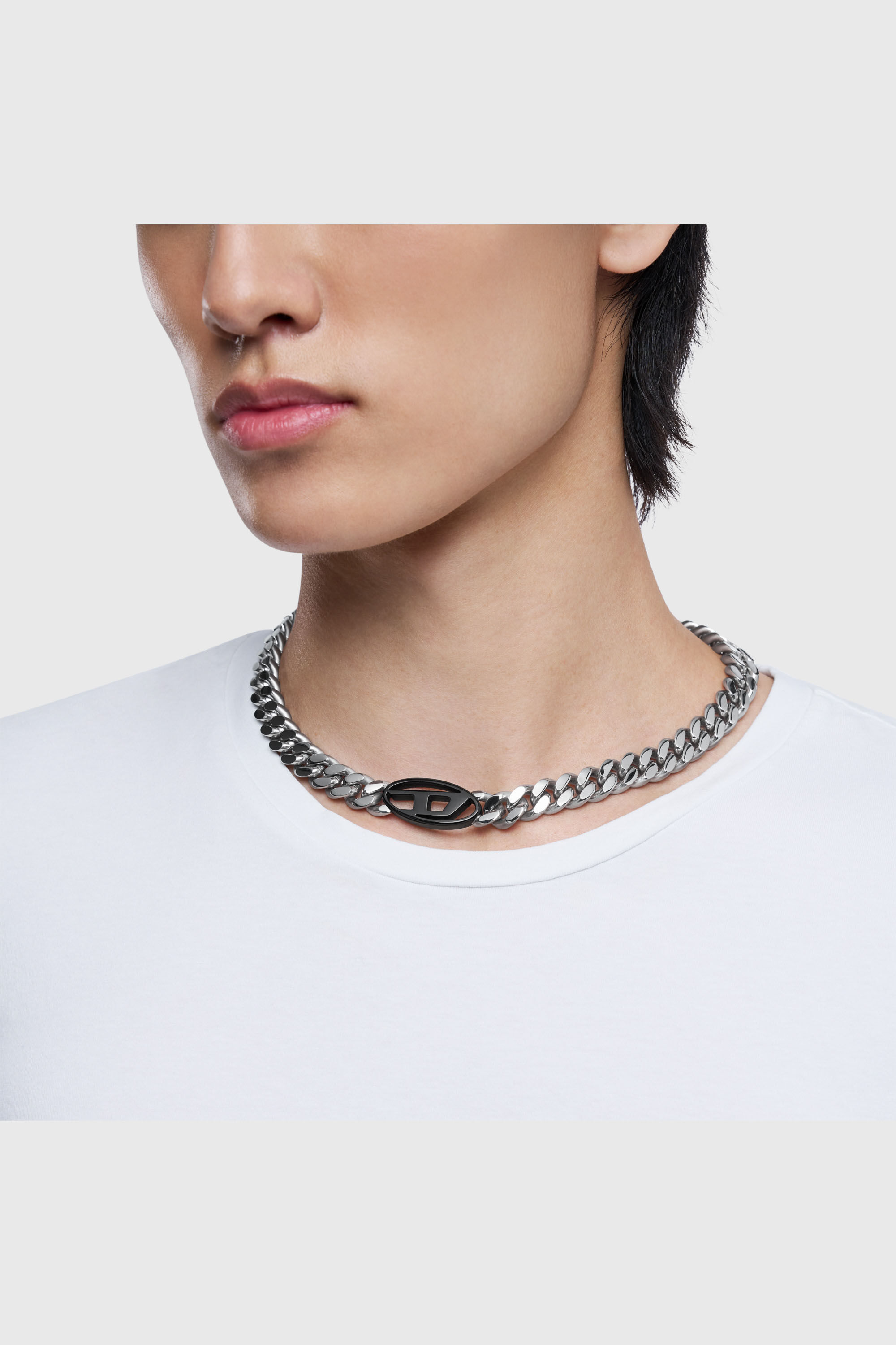 Women's Two-tone stainless steel chain necklace | Silver | Diesel