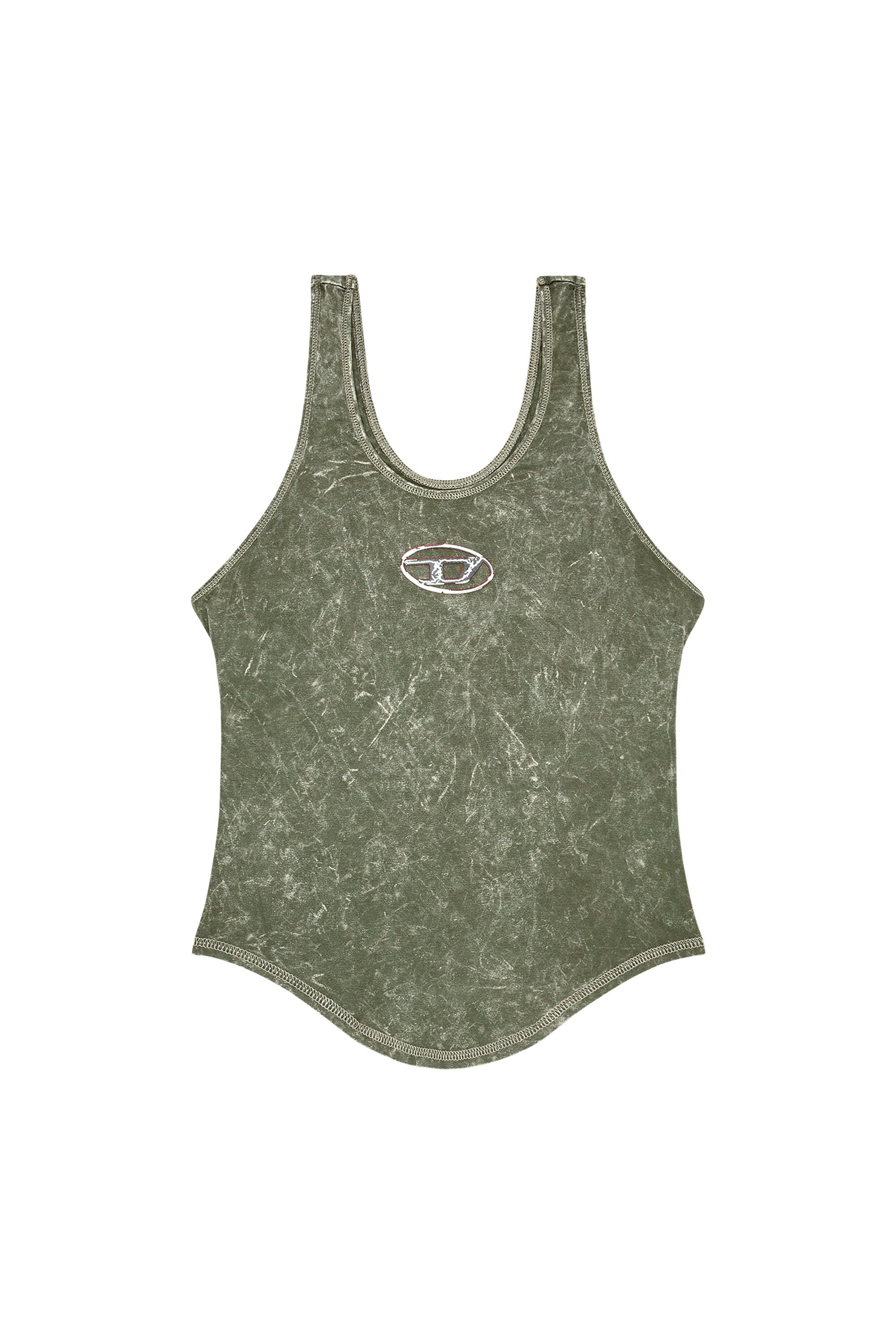 Diesel - T-AVENA-P1, Top ouvert à l'arrière avec effet marbré Femme in Vert - 2