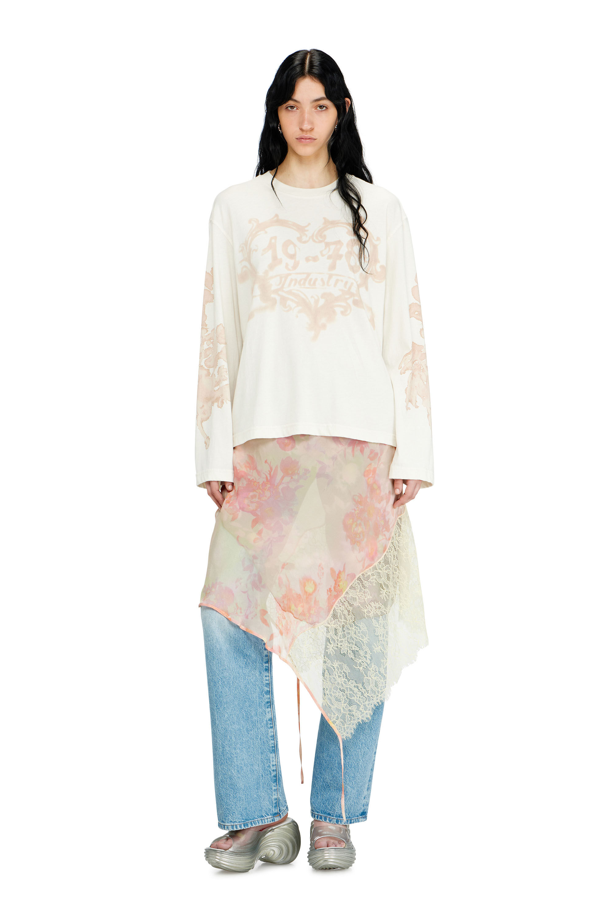 Diesel - MELISSA QUANTUM PLATFORM, Zueco de plataforma en Melflex&reg; Mujer in Plateado - 7