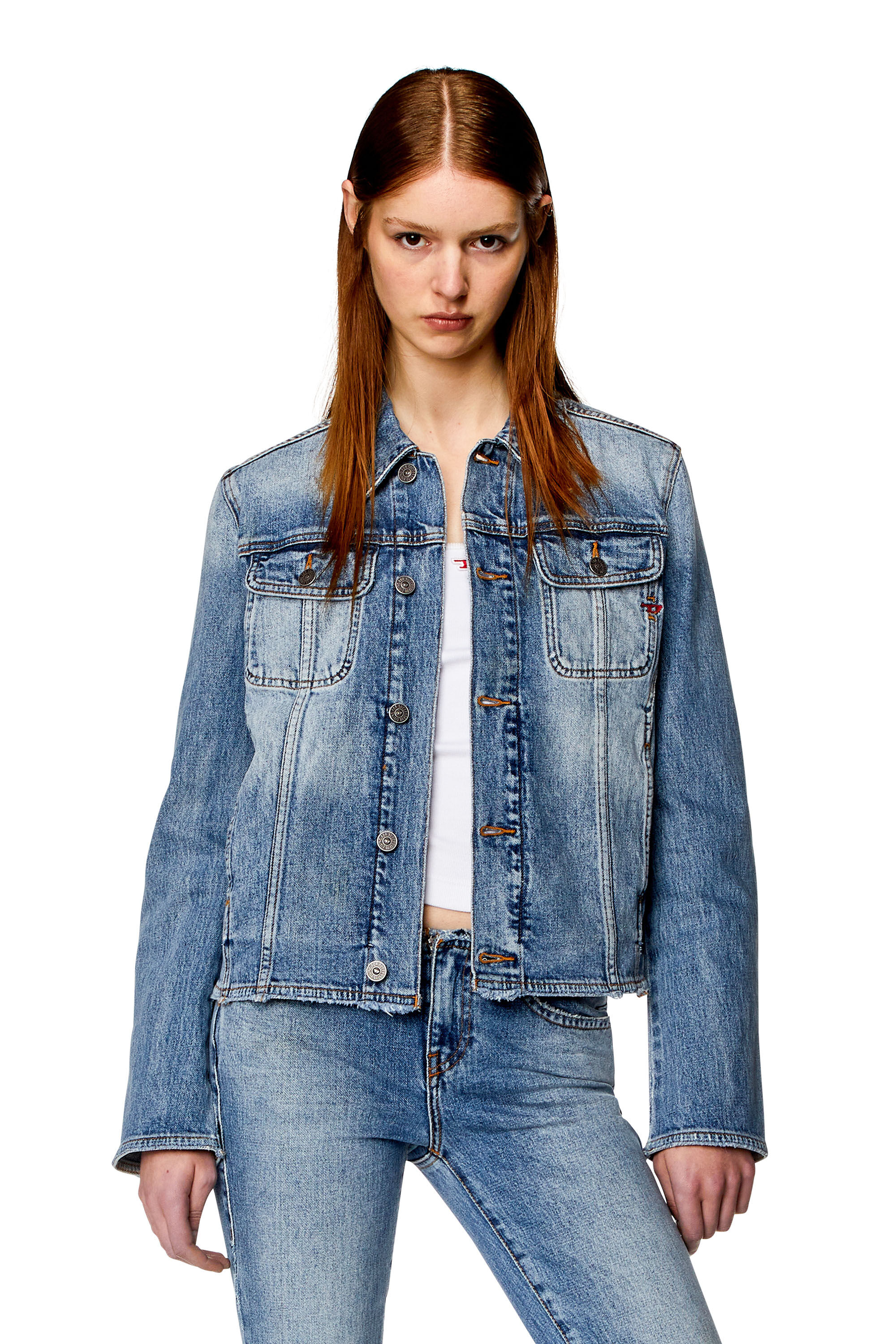 Diesel - DE-BONNY-S1, Veste trucker en denim confortable Femme in Bleu - 3