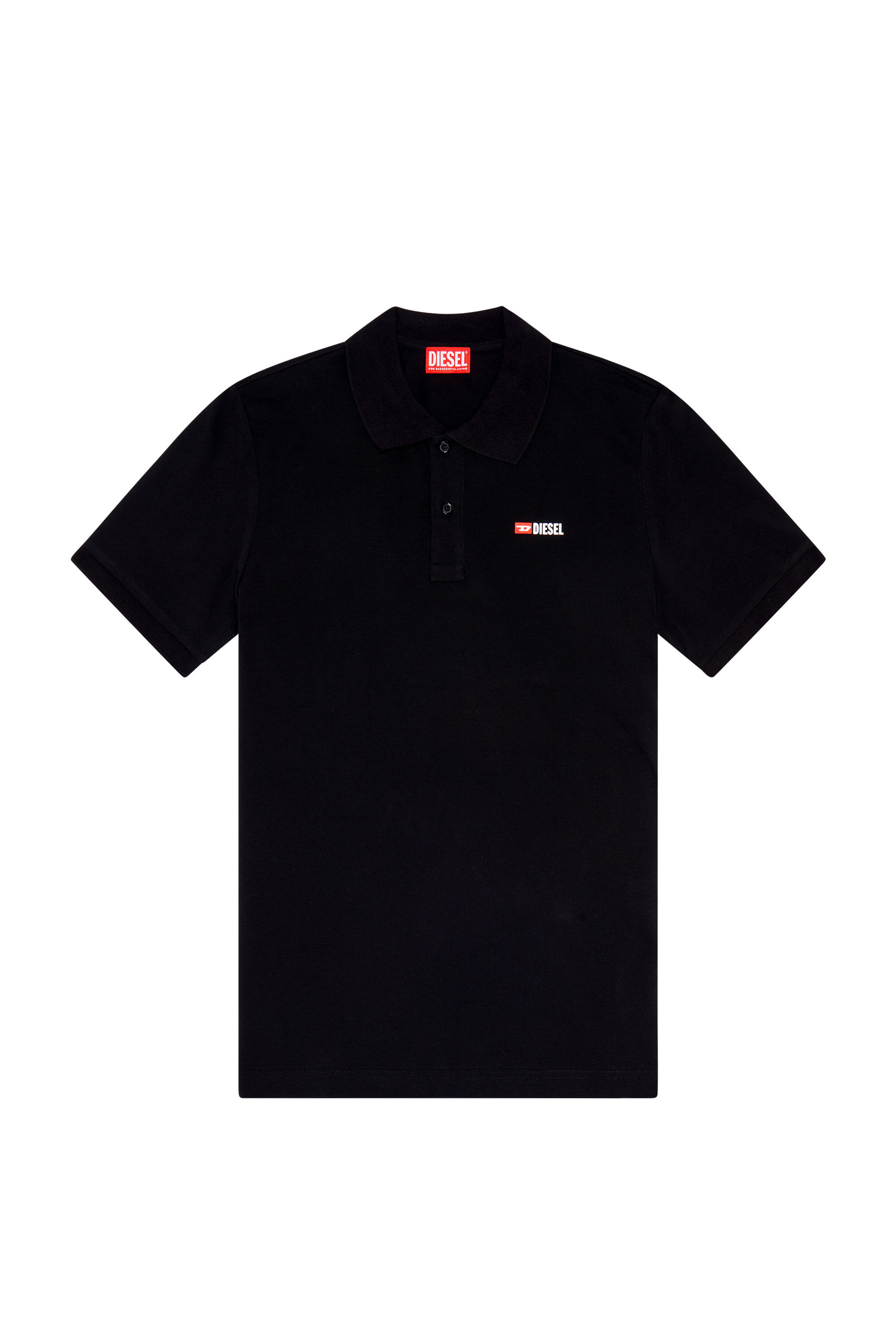 Diesel - T-SMITH-DIV, Male's Polo shirt with 3D logo in Black - 2