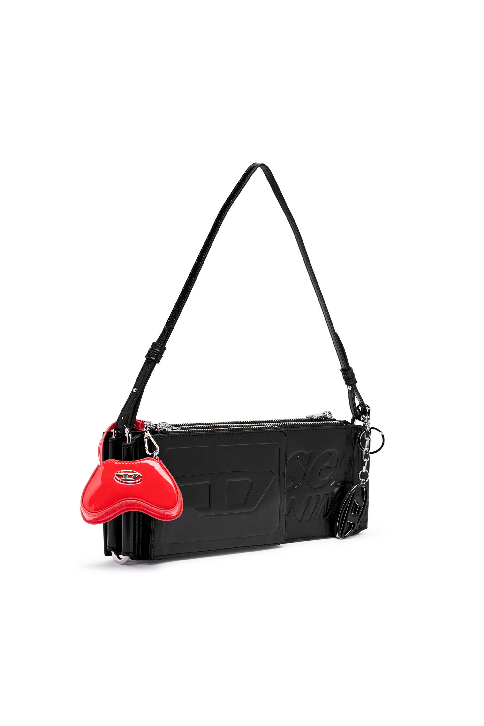 Women's Flag-D-Modular logo-embossed shoulder bag | Black | Diesel
