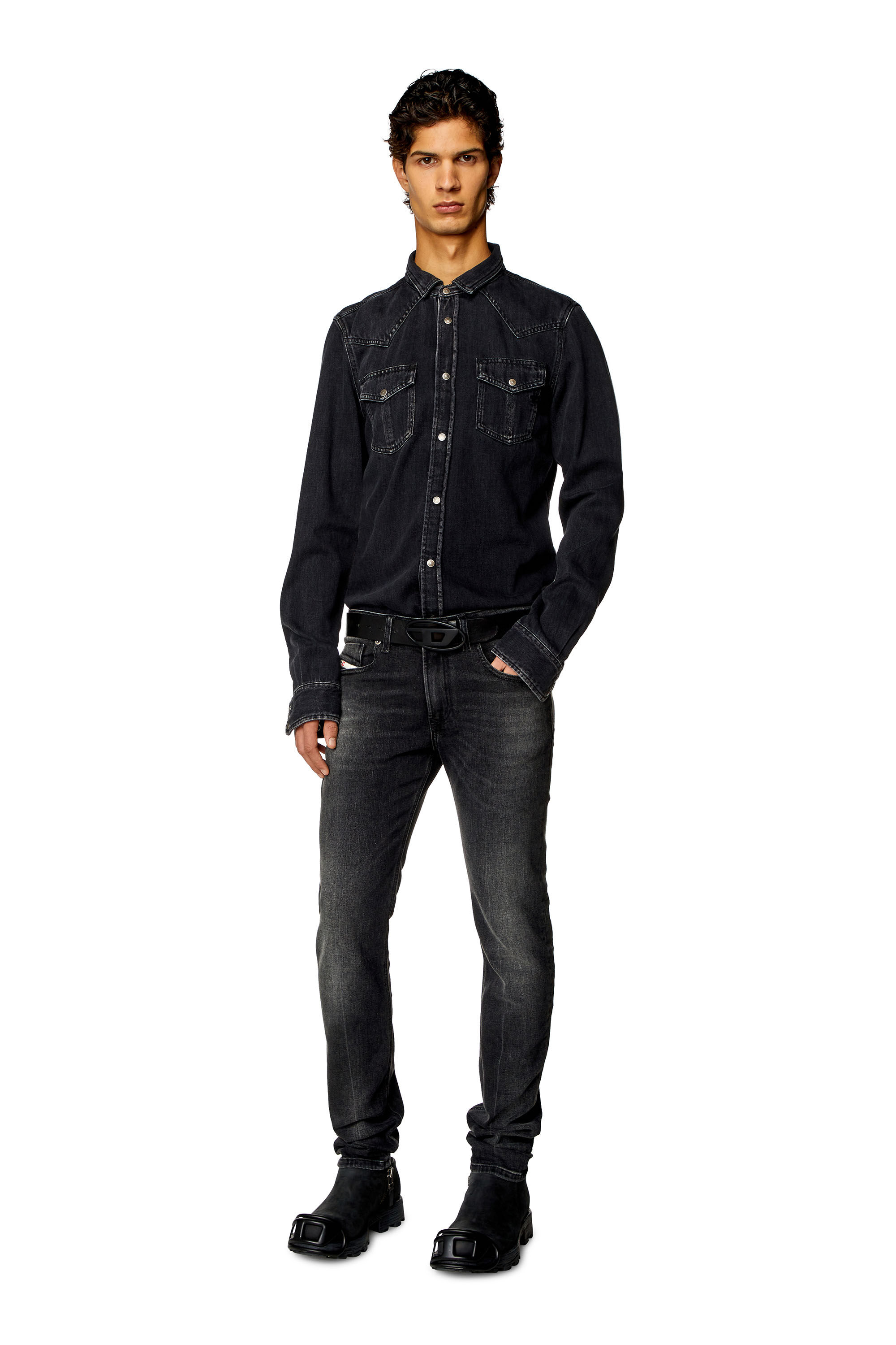 Diesel - Skinny Jeans 1979 Sleenker 0PFAX Homme, Noir/Gris foncé - Image 1