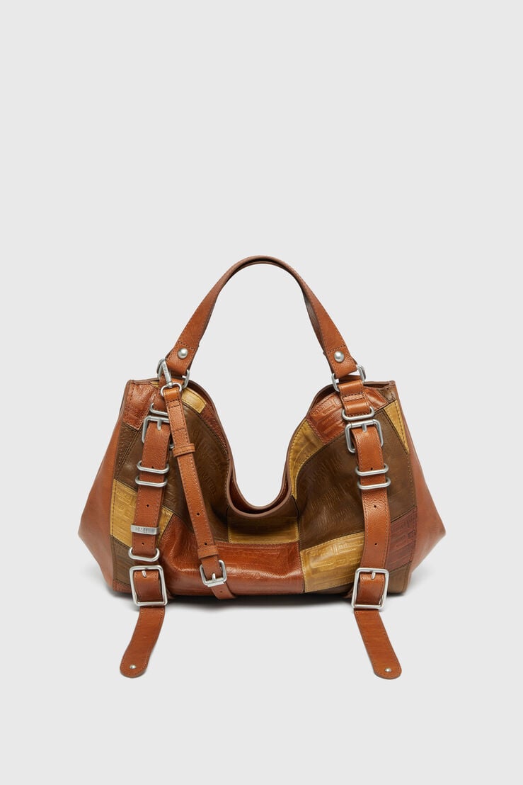 D-One-Medium top-handle bag in patchwork leather by Diesel