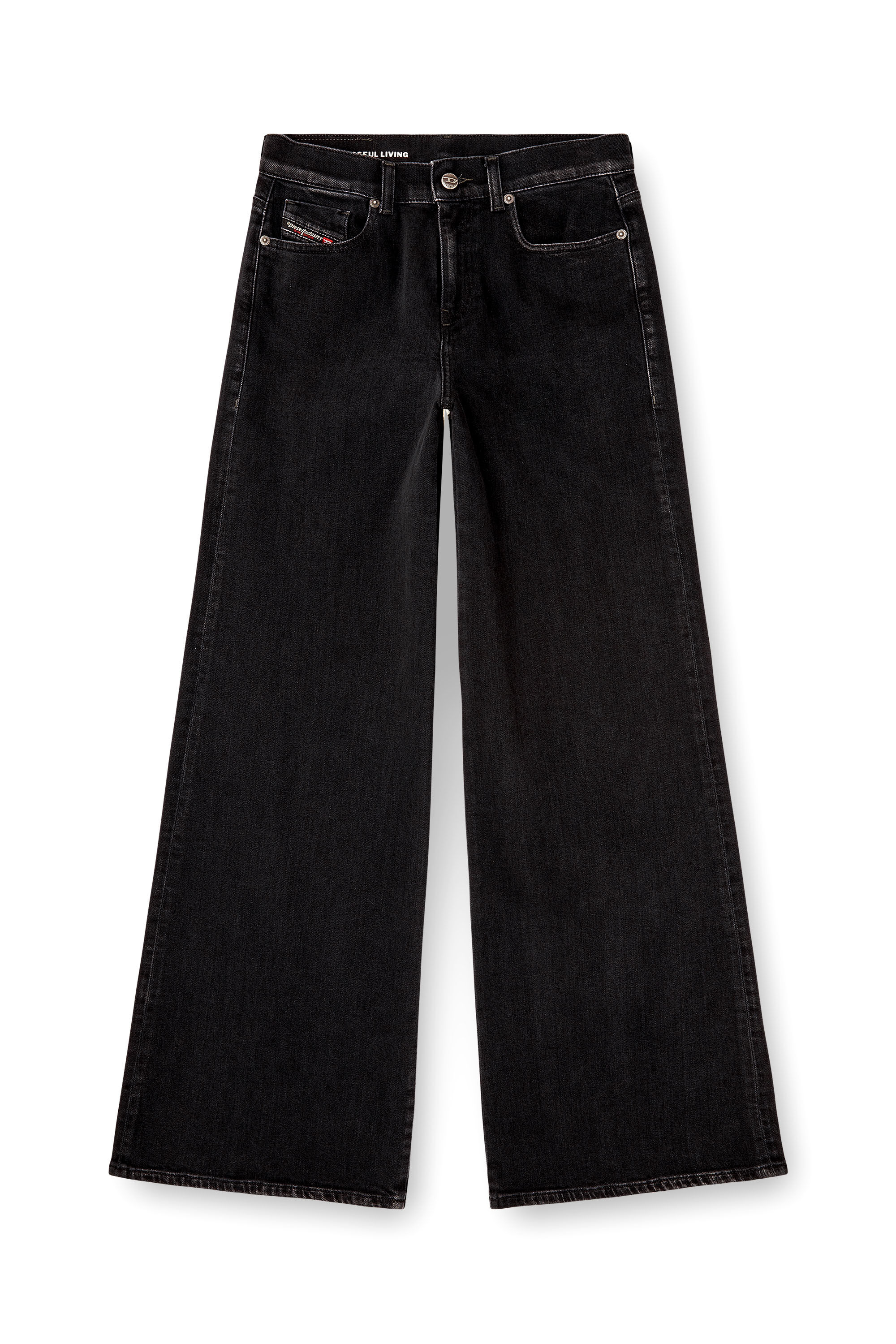 鬼フェード◎ y2k Diesel Flare Denim Pants Women's Flare Jeans | Black/Dark grey | Diesel D-Akii