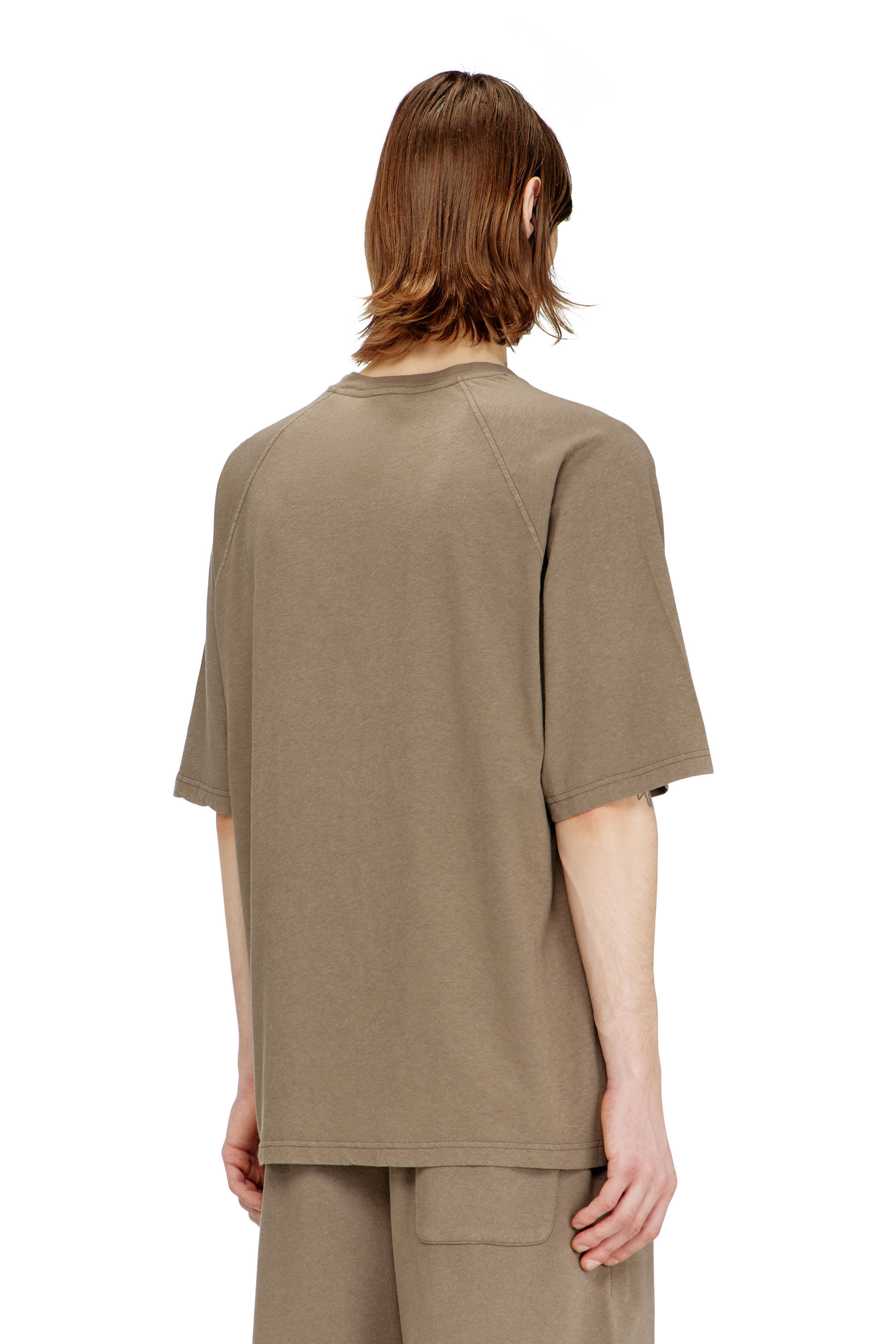 Men's Printed T-shirt in cotton and hemp | Beige | Diesel