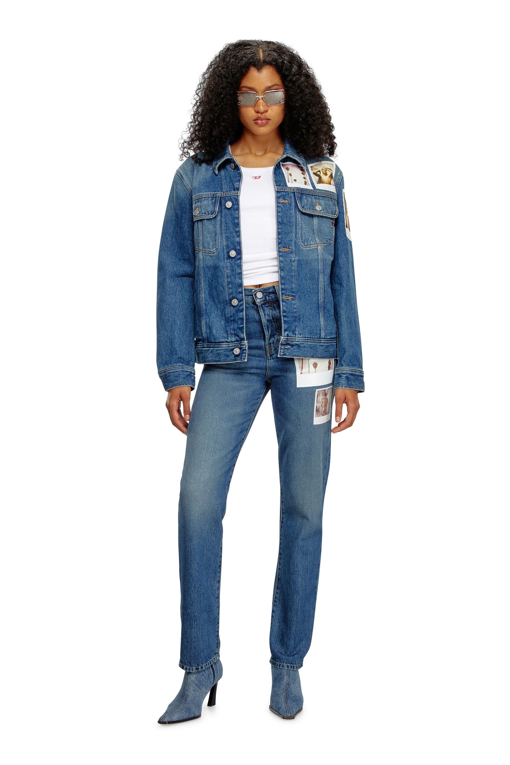 Diesel - PR-D-BARCY, Veste trucker avec empiècements polaroïd Mixte in Bleu - 7
