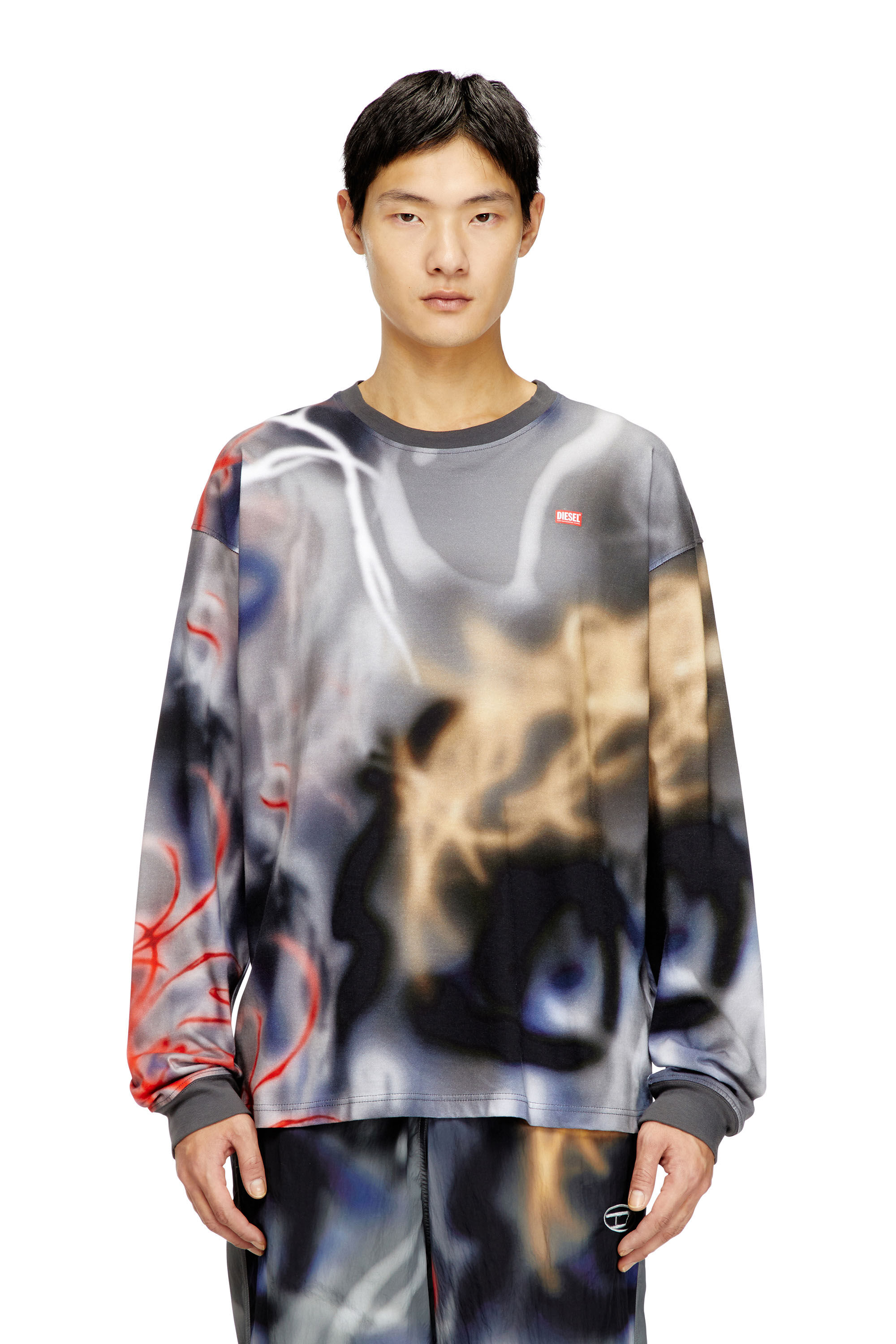 Men's Long-sleeve graffiti-print T-shirt | Multicolor | Diesel