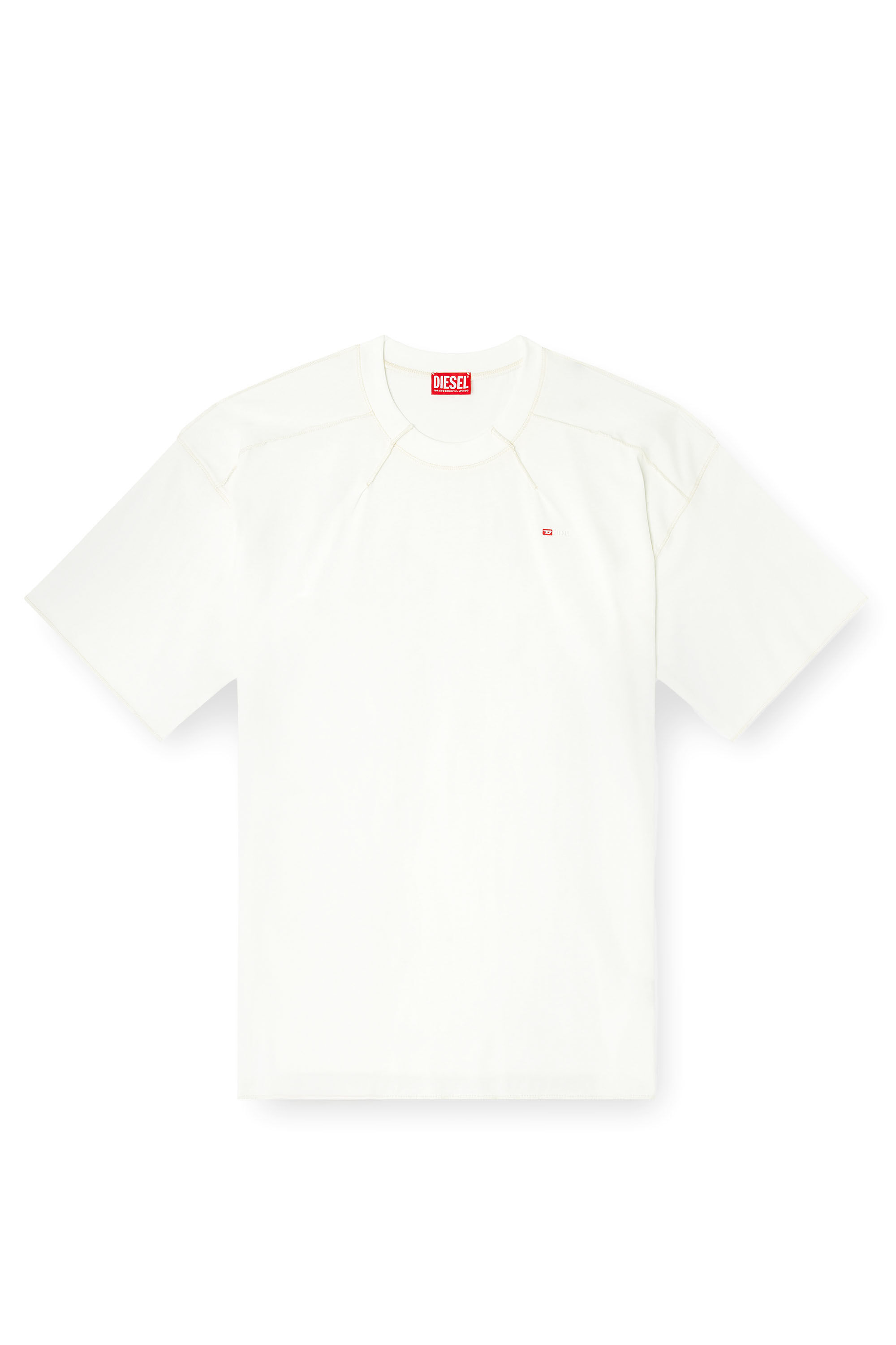 Men's Cotton T-shirt with micro embroidery | White | Diesel US