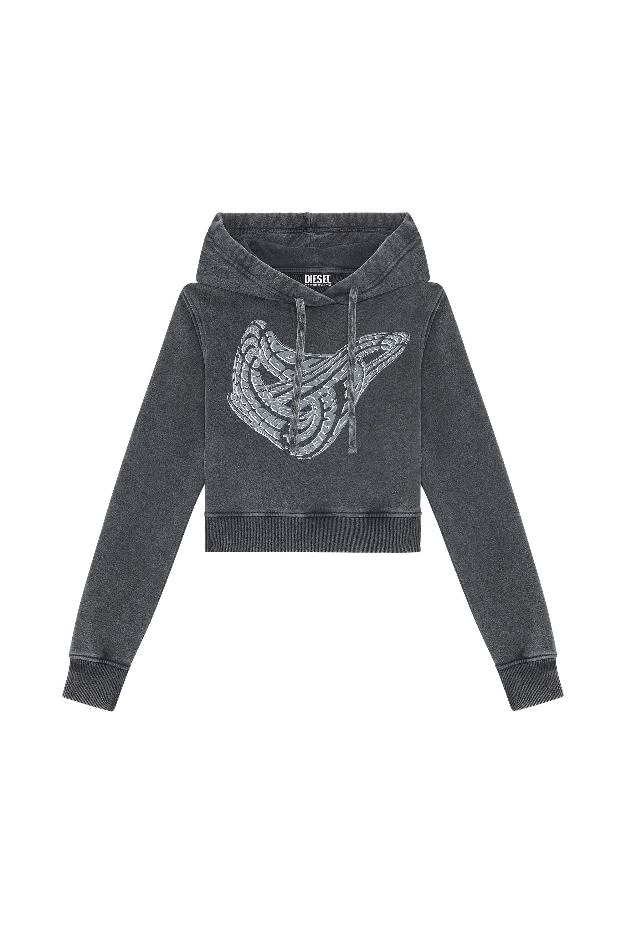 F-SLIMMY-HOOD-G1 Woman: Hoodie with torus logo print | Diesel