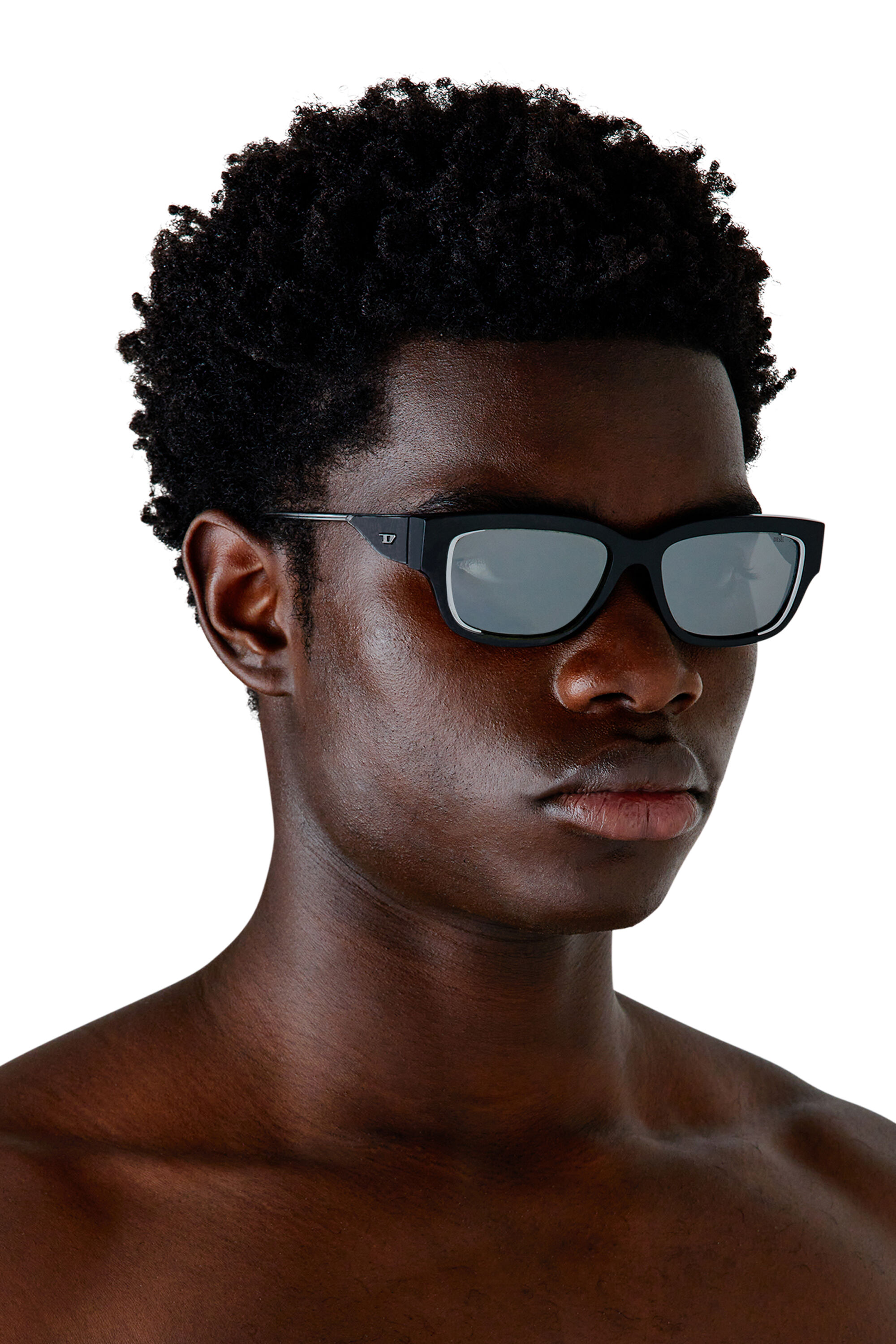 Diesel - 0DL2002 SIZE 56, Unisex's Rectangle sunglasses in Black/Flash mirror - 4
