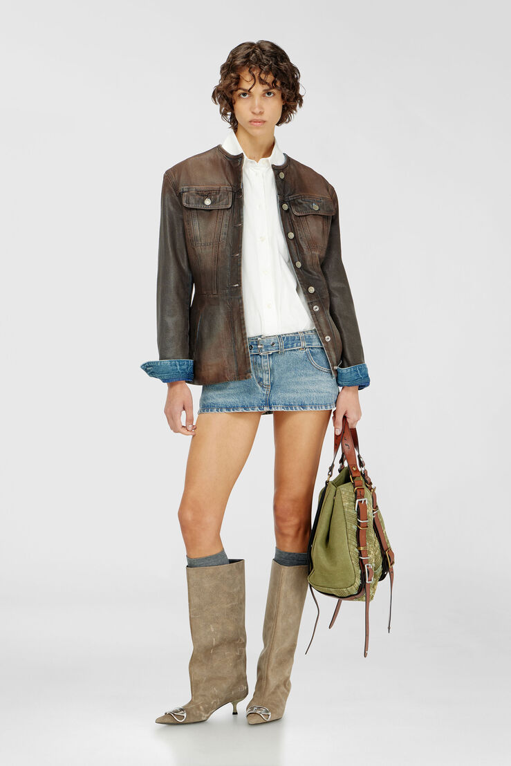 Mini shirt dress with trompe-l’œil sections by Diesel