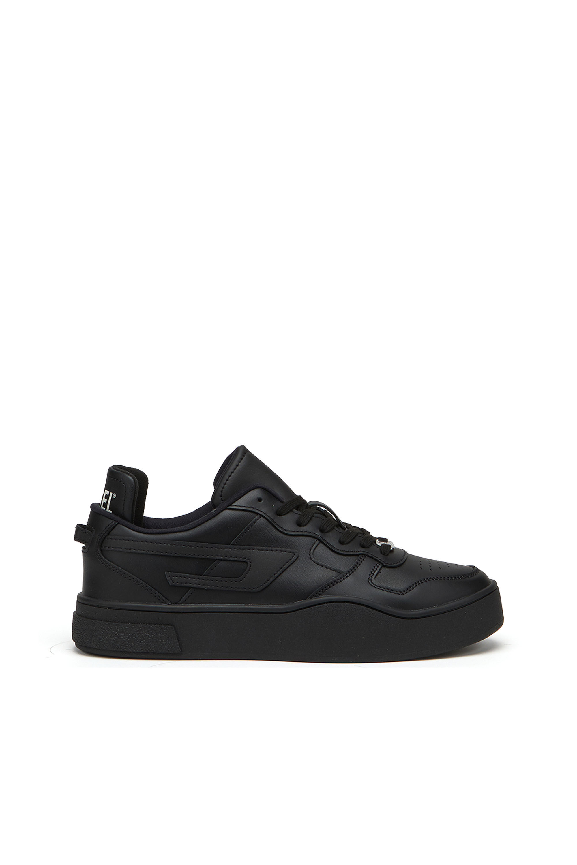 Diesel - S-UKIYO LOW, Male's Leather low-top sneakers with D logo in Black - 1