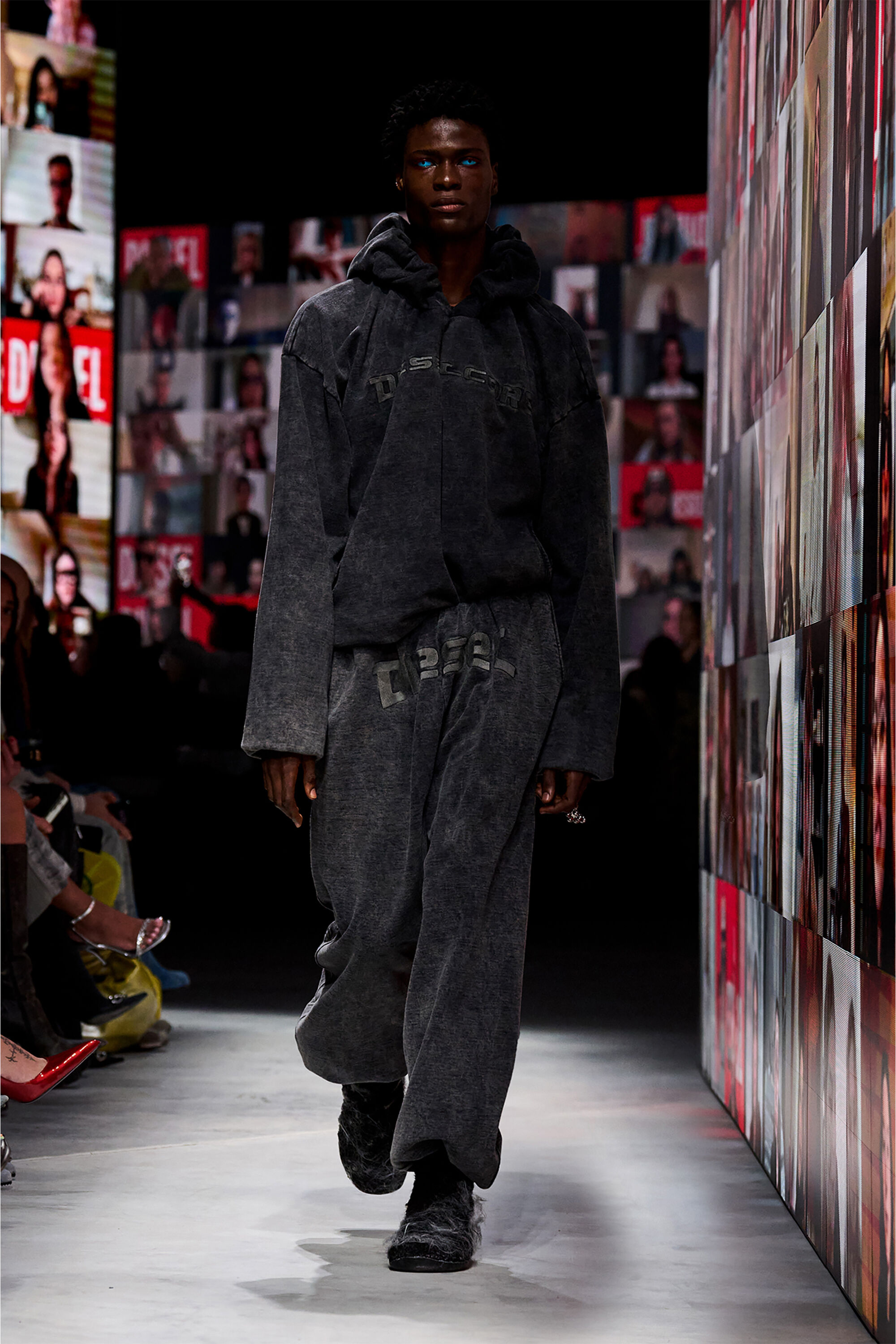Men's Track pants with denim effect | Black | Diesel