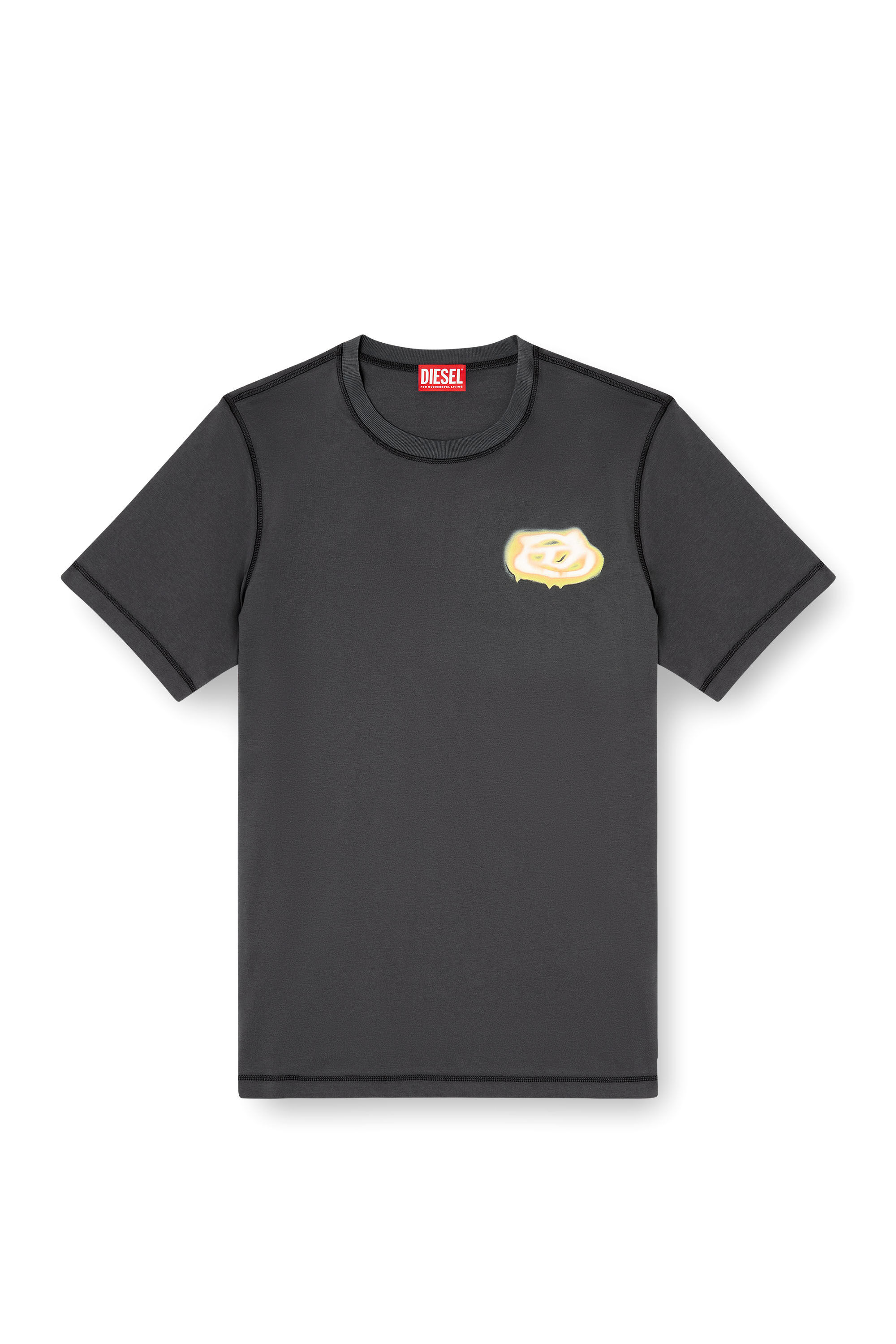 Men's T-shirt with Oval D logo print | Grey | Diesel